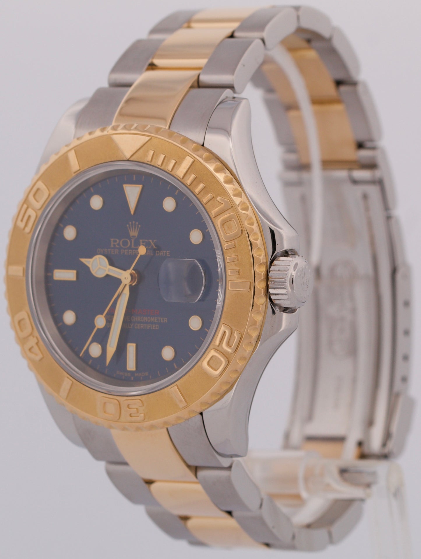 MINT Rolex Yacht-Master 40mm BLUE 18K Two-Tone 18K Yellow Gold Steel 16623 Watch