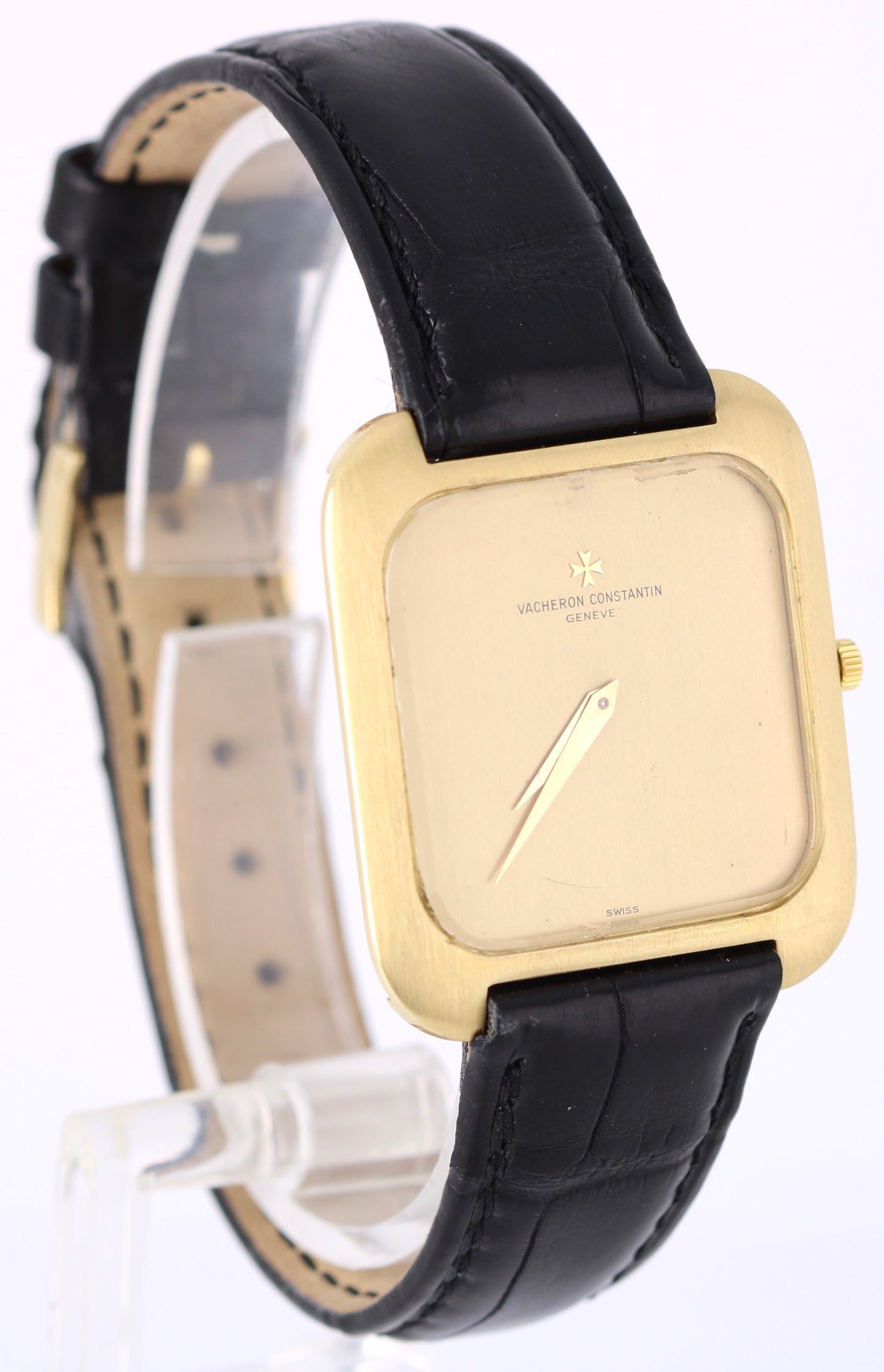 VINTAGE Vacheron Constantin SQUARE Patrimony UltraThin 18k Gold 31mm 33512 POUCH