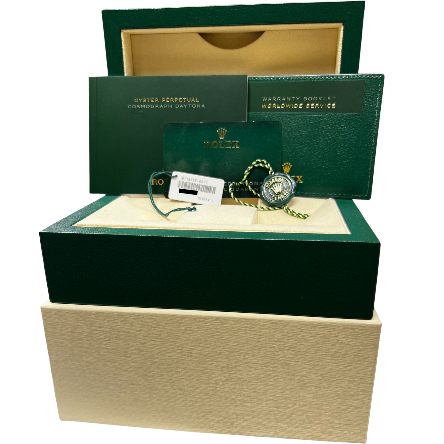 PAPERS Rolex Daytona Cosmograph Blue 18K White Gold Oyster Watch 116509 B+P