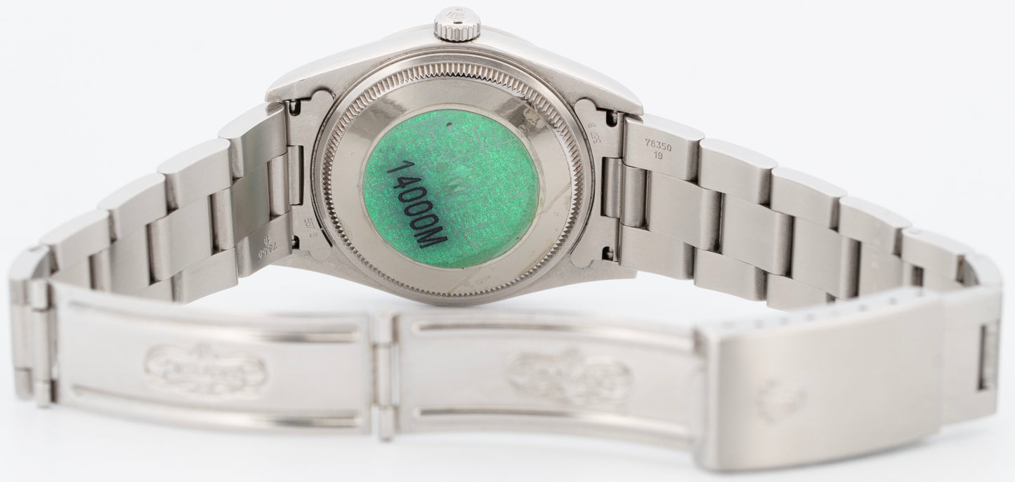 MINT UNPOL. Rolex Air-King Precision BLUE Stainless Steel 34mm Watch 14000 M