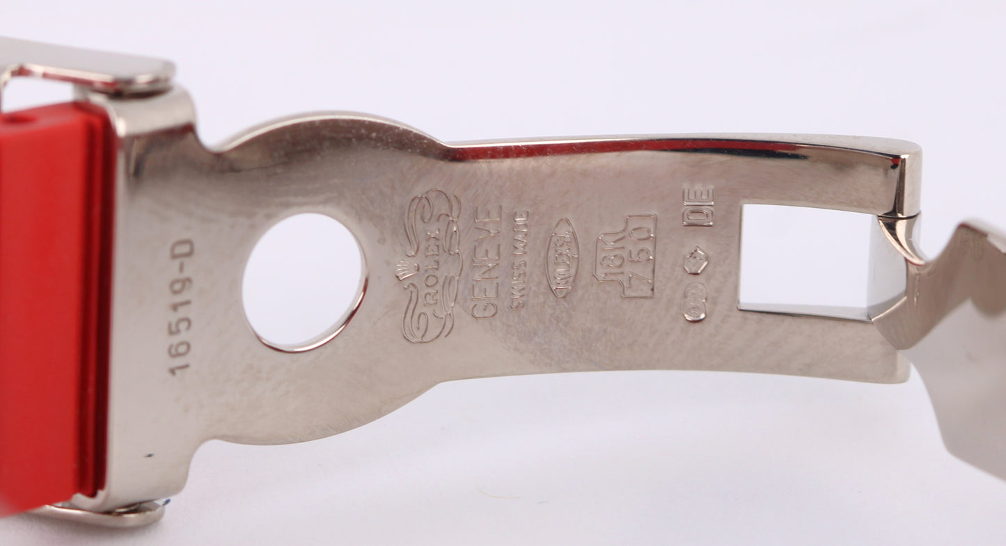 Rolex Daytona Cosmograph 18K White Gold BLACK Racing 40mm RedRubber 116519 Watch