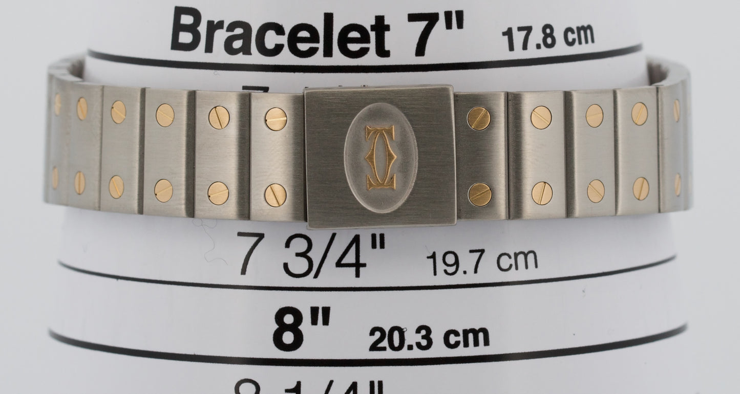 Ladies Cartier Santos Galbee IVORY Two-Tone Gold Steel 29mm Quartz 1566 W20011C4