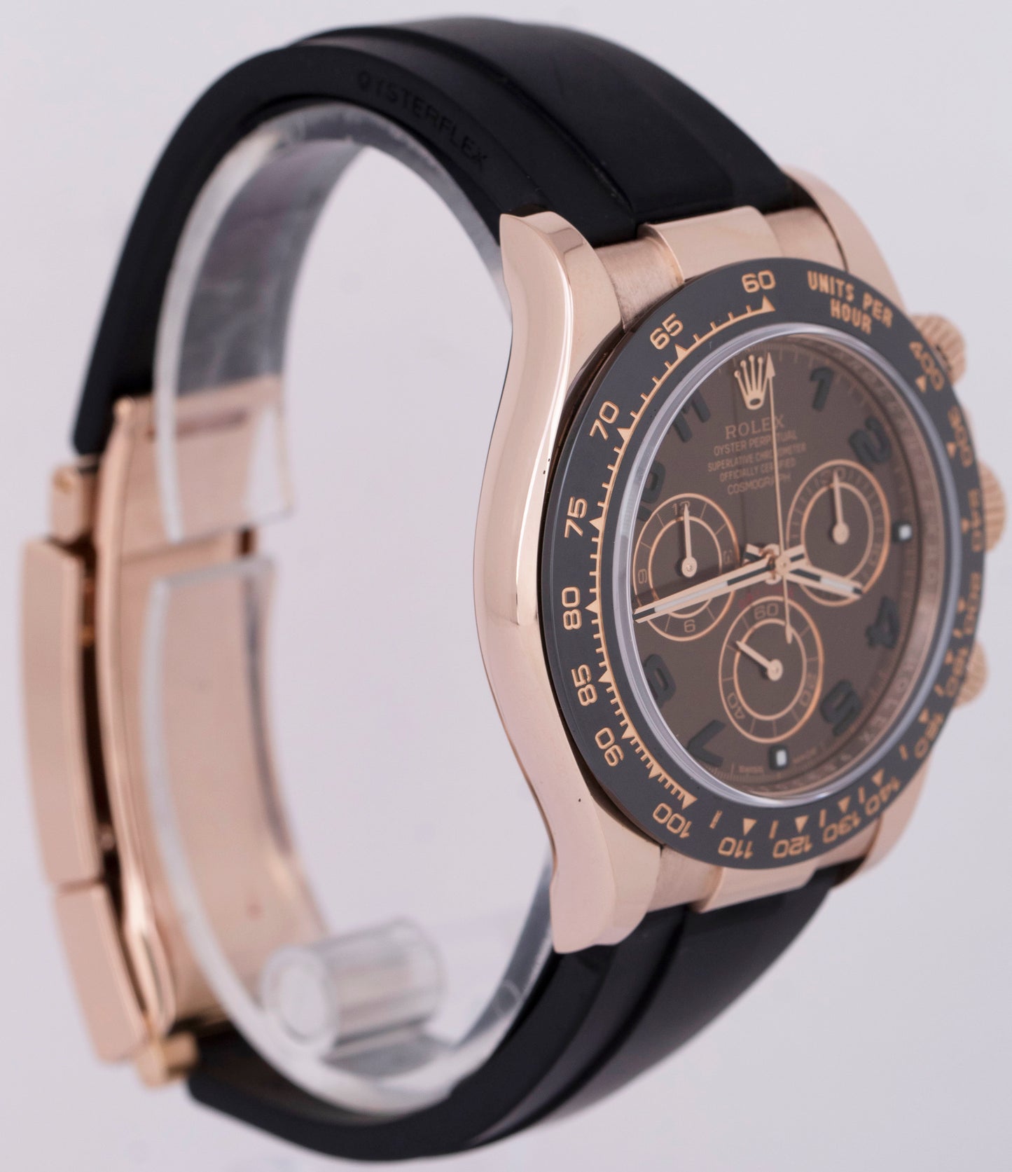 MINT PAPERS Rolex Daytona CHOCOLATE Arabic Rose Gold 116515 40mm Oysterflex BOX