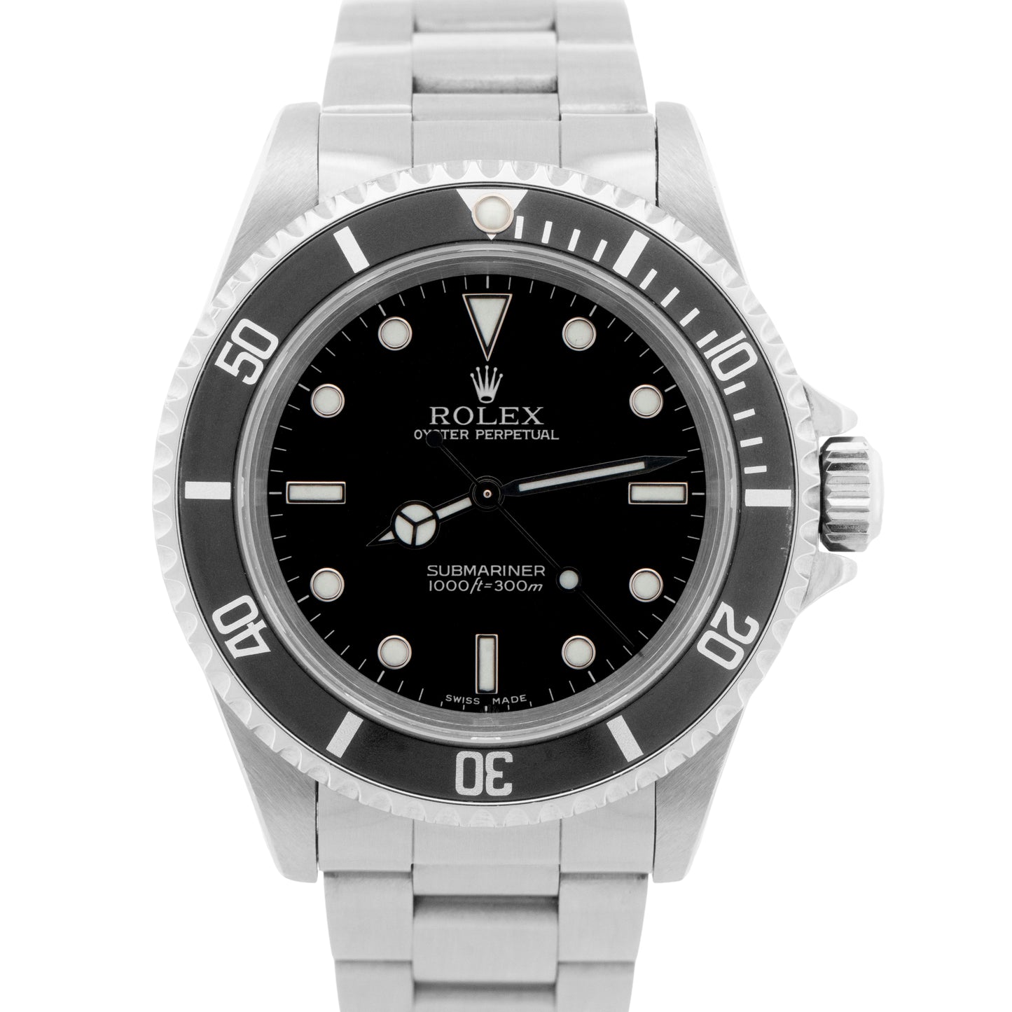 UNPOL. Rolex Submariner No-Date Steel Black 40mm Automatic Oyster Watch 14060 M