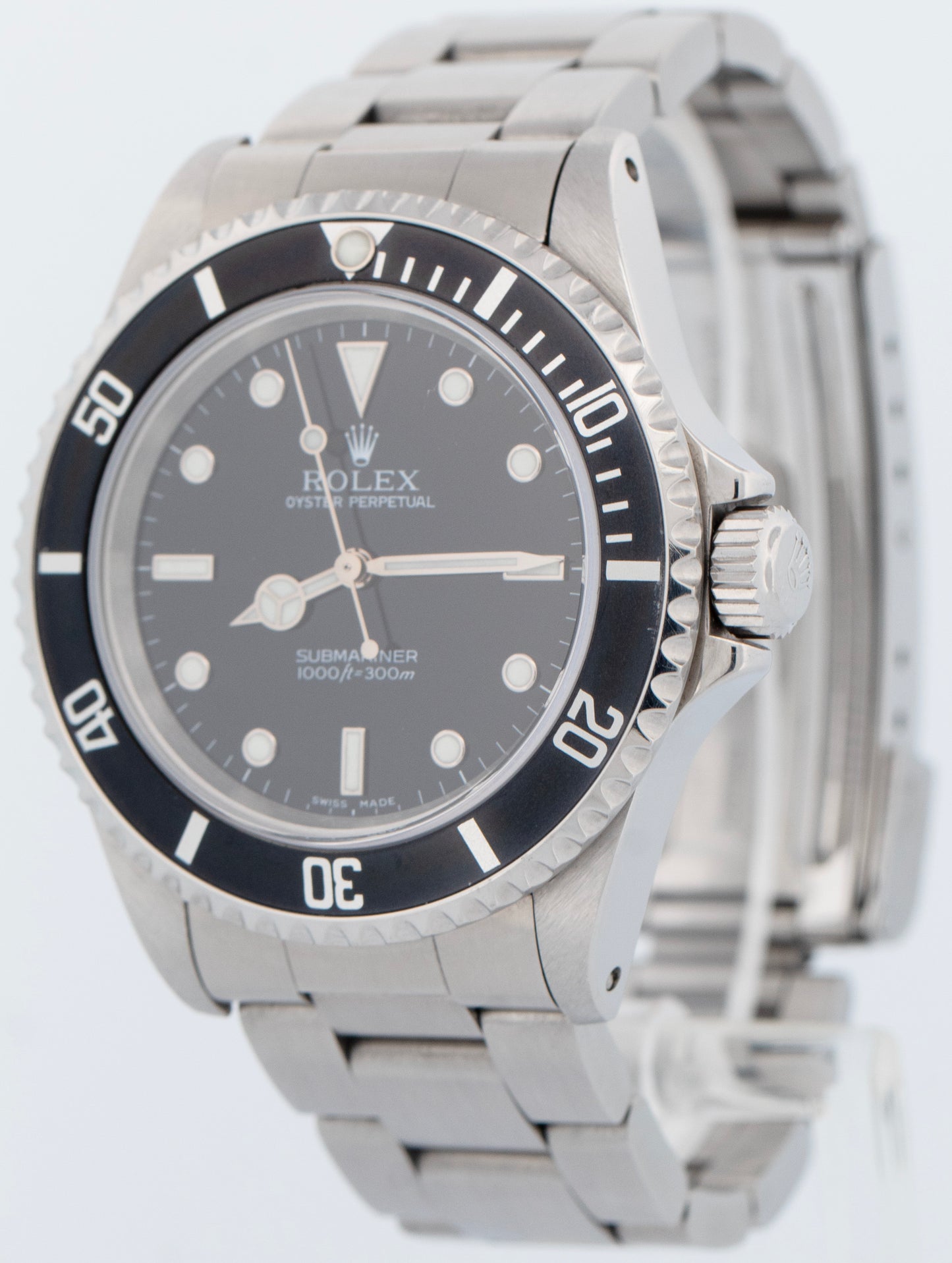 UNPOL. Rolex Submariner No-Date Steel Black 40mm Automatic Oyster Watch 14060 M