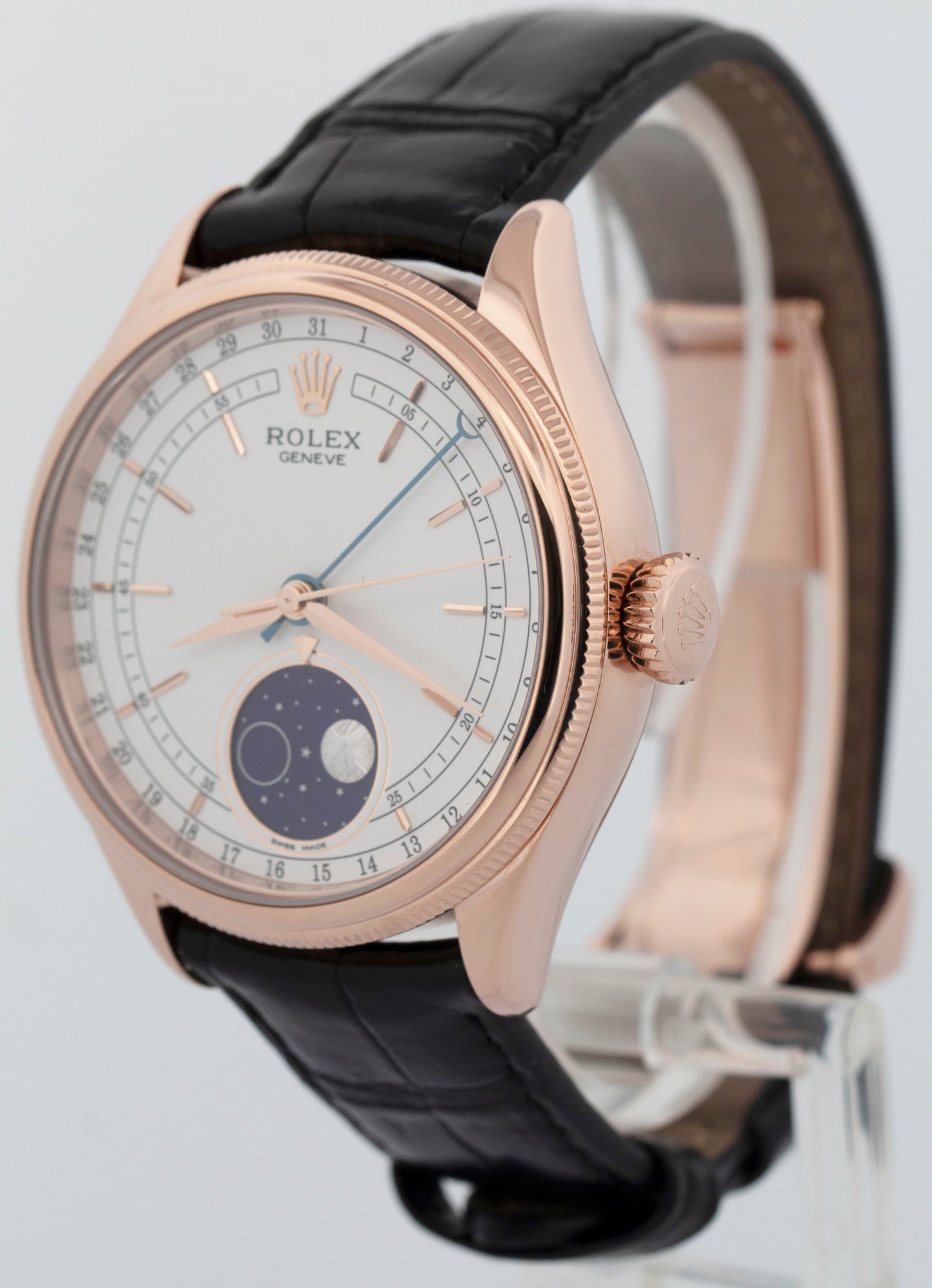 MINT PAPERS Rolex Cellini Moonphase 18K Rose Gold Leather Everose 39mm 50535 BOX