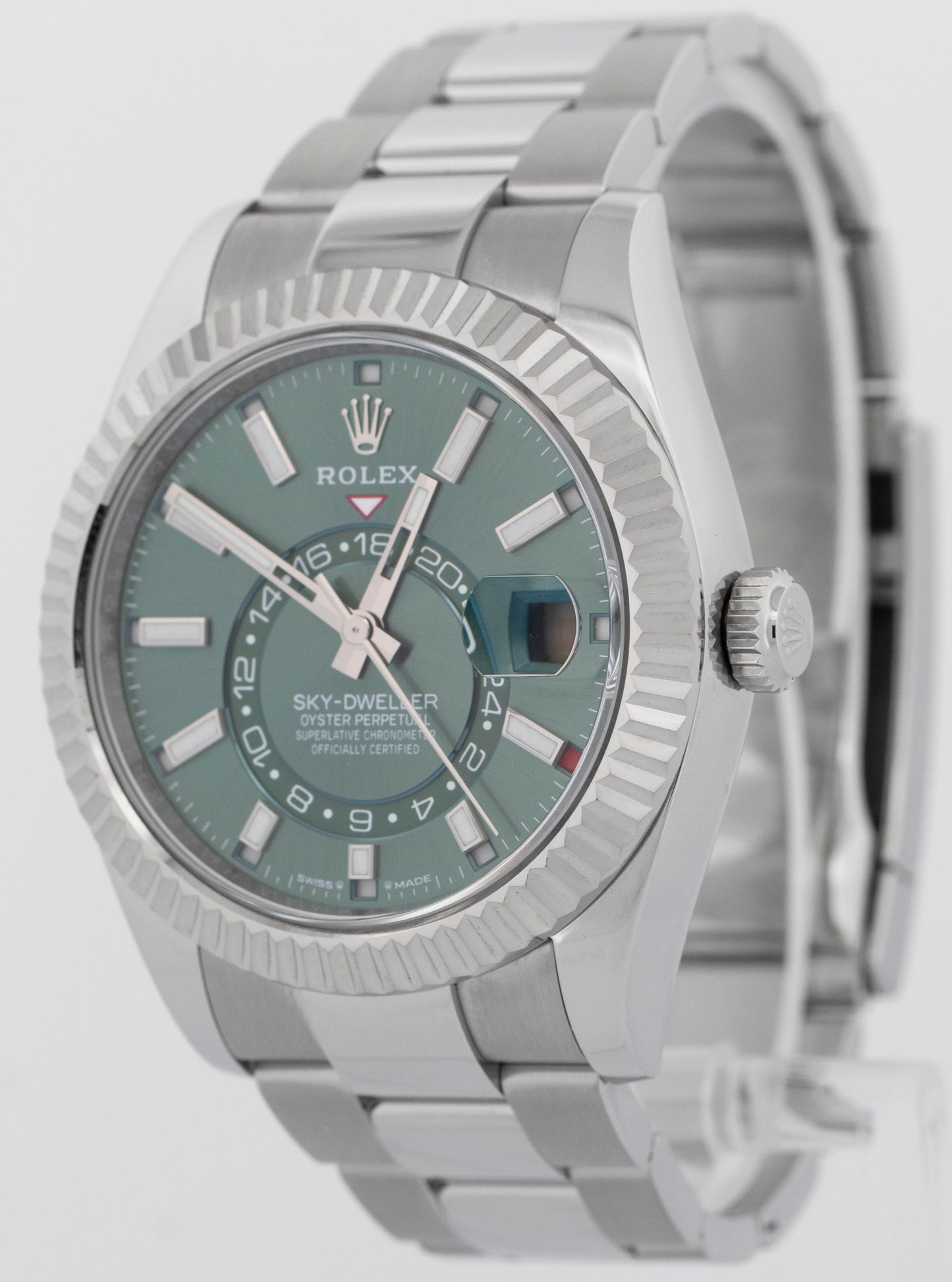 2023 NEW PAPERS Rolex Sky-Dweller GREEN 18K Gold Steel Oyster 42mm 336934 BOX