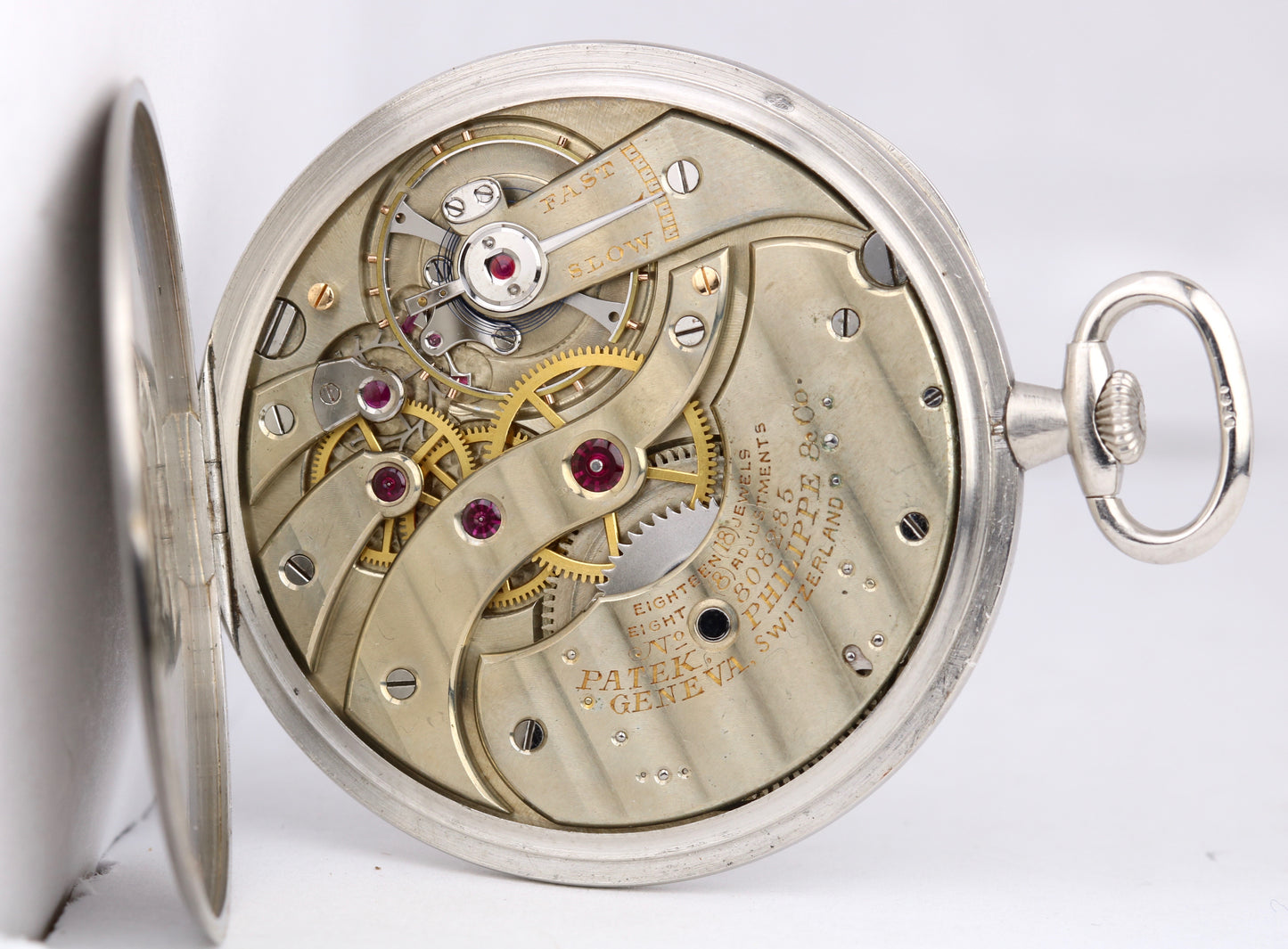Tiffany& Co. Patek Philippe PLATINUM Open Face 18 Jewels Pocket Watch