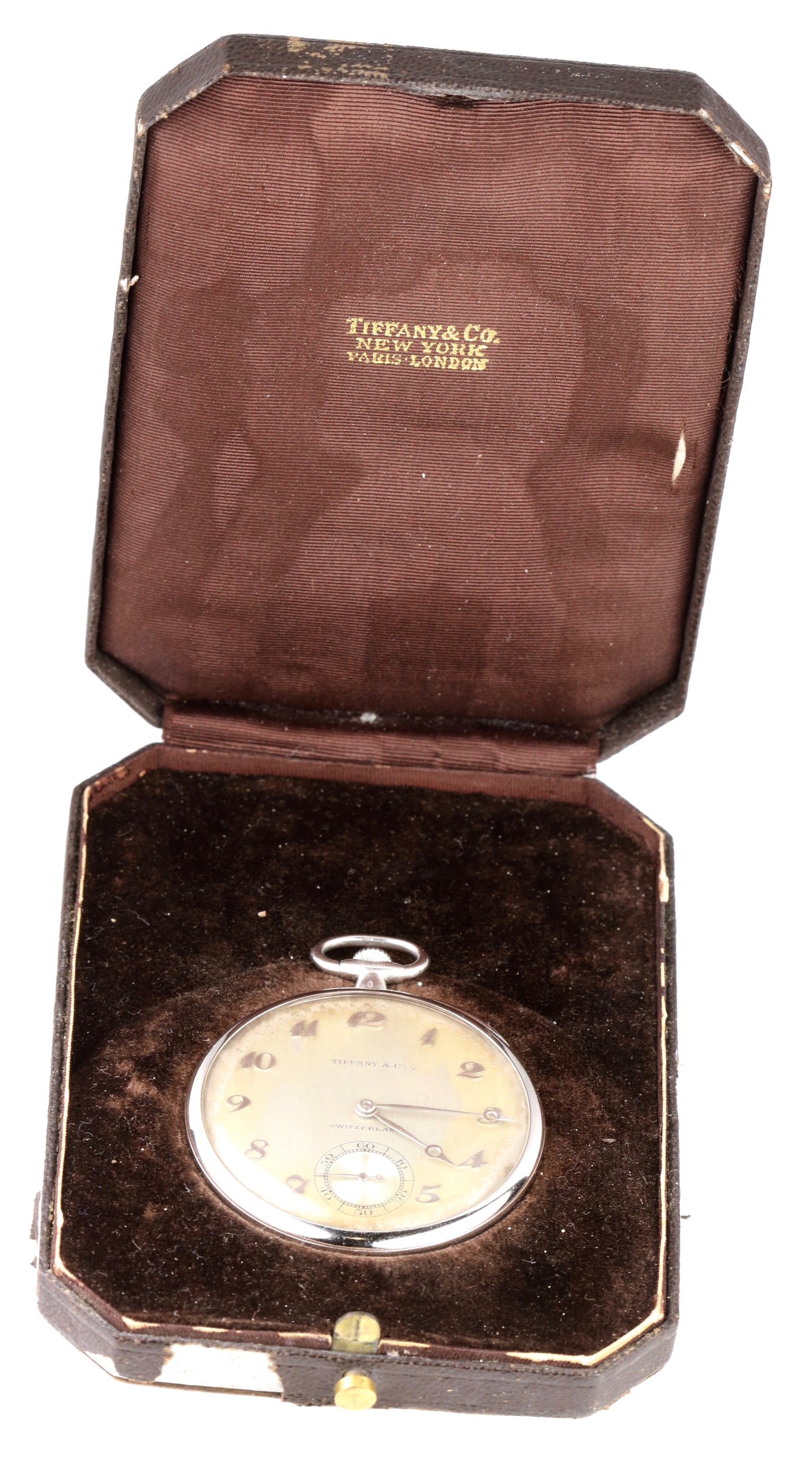 Tiffany& Co. Patek Philippe PLATINUM Open Face 18 Jewels Pocket Watch