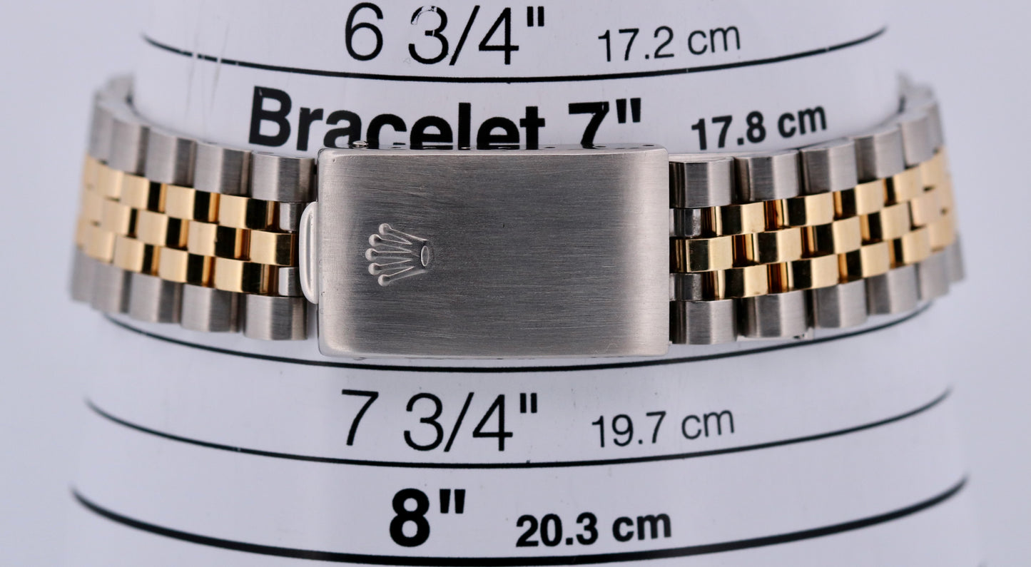 Rolex DateJust 36mm BLACK 18K Yellow Gold Stainless Steel JUBILEE 16233 Watch