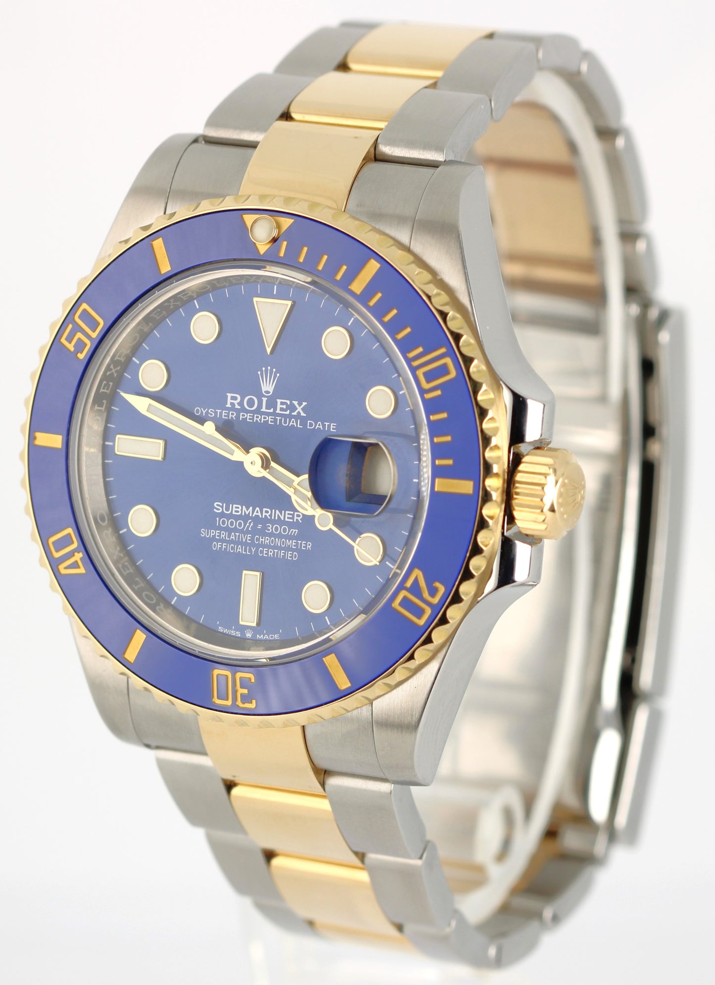 UNPOLISHED Rolex Submariner Date 41mm Two-Tone 18k Gold Steel BLUE 126613 Watch