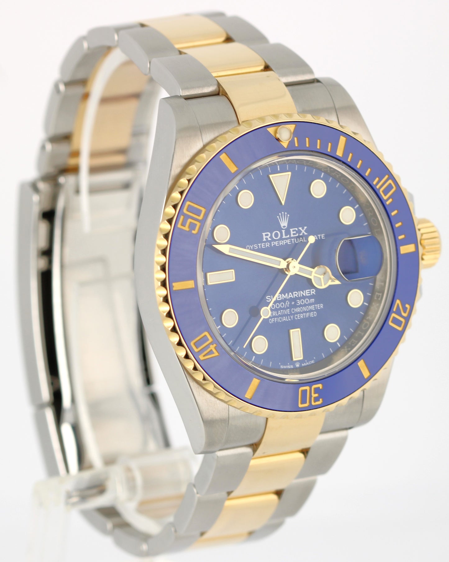 UNPOLISHED Rolex Submariner Date 41mm Two-Tone 18k Gold Steel BLUE 126613 Watch