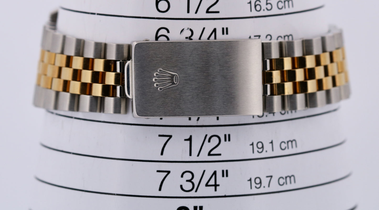 NEW 1999 PAPERS Rolex DateJust 36mm WHITE 18K Gold NOS Steel JUBILEE 16233 BOX