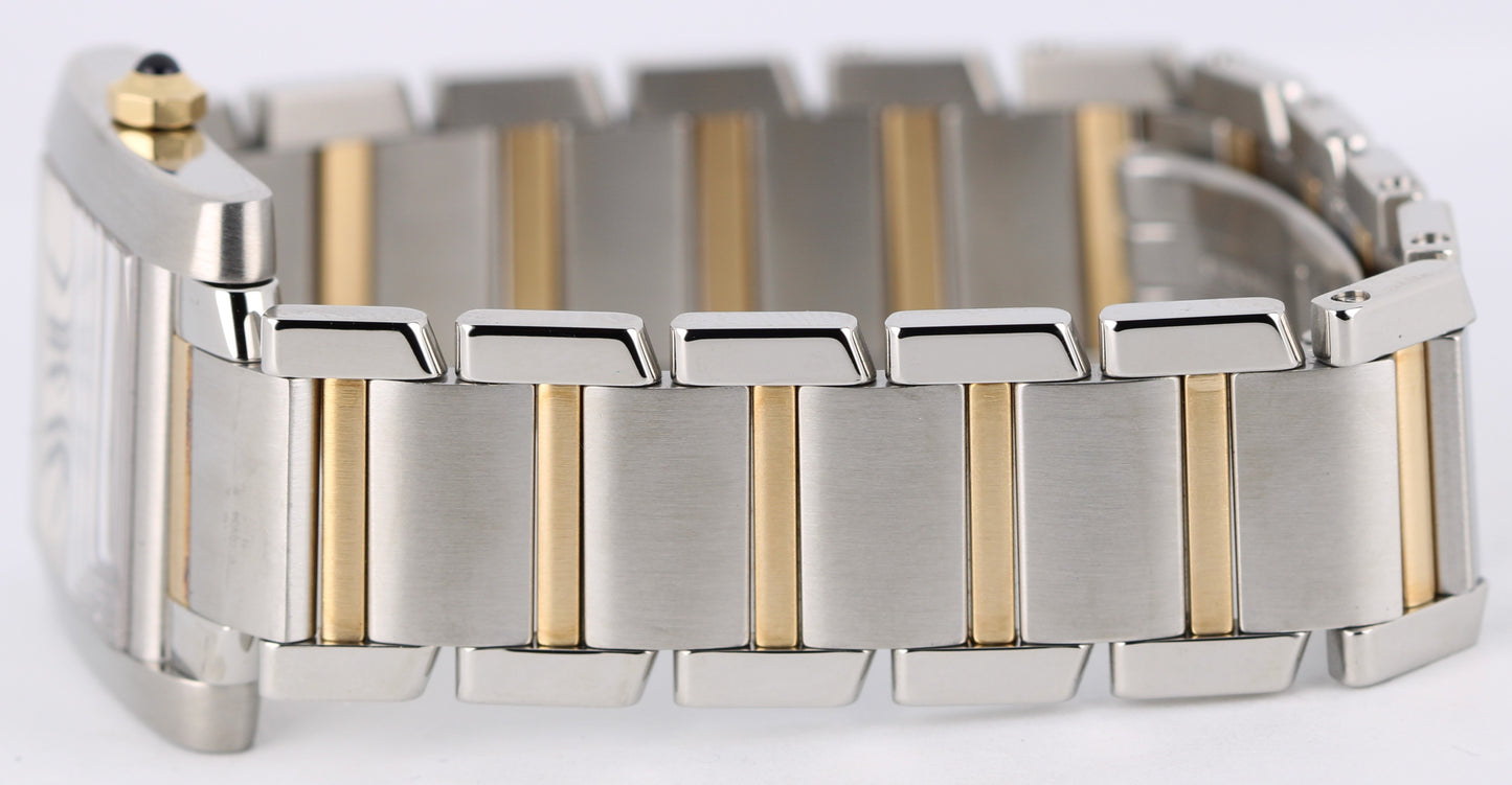 Cartier Tank Francaise LARGE Two-Tone 18k Silver Roman 28mmX32mm 2682 Watch