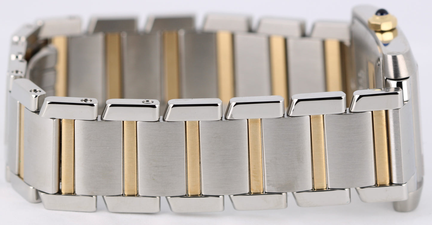 Cartier Tank Francaise LARGE Two-Tone 18k Silver Roman 28mmX32mm 2682 Watch