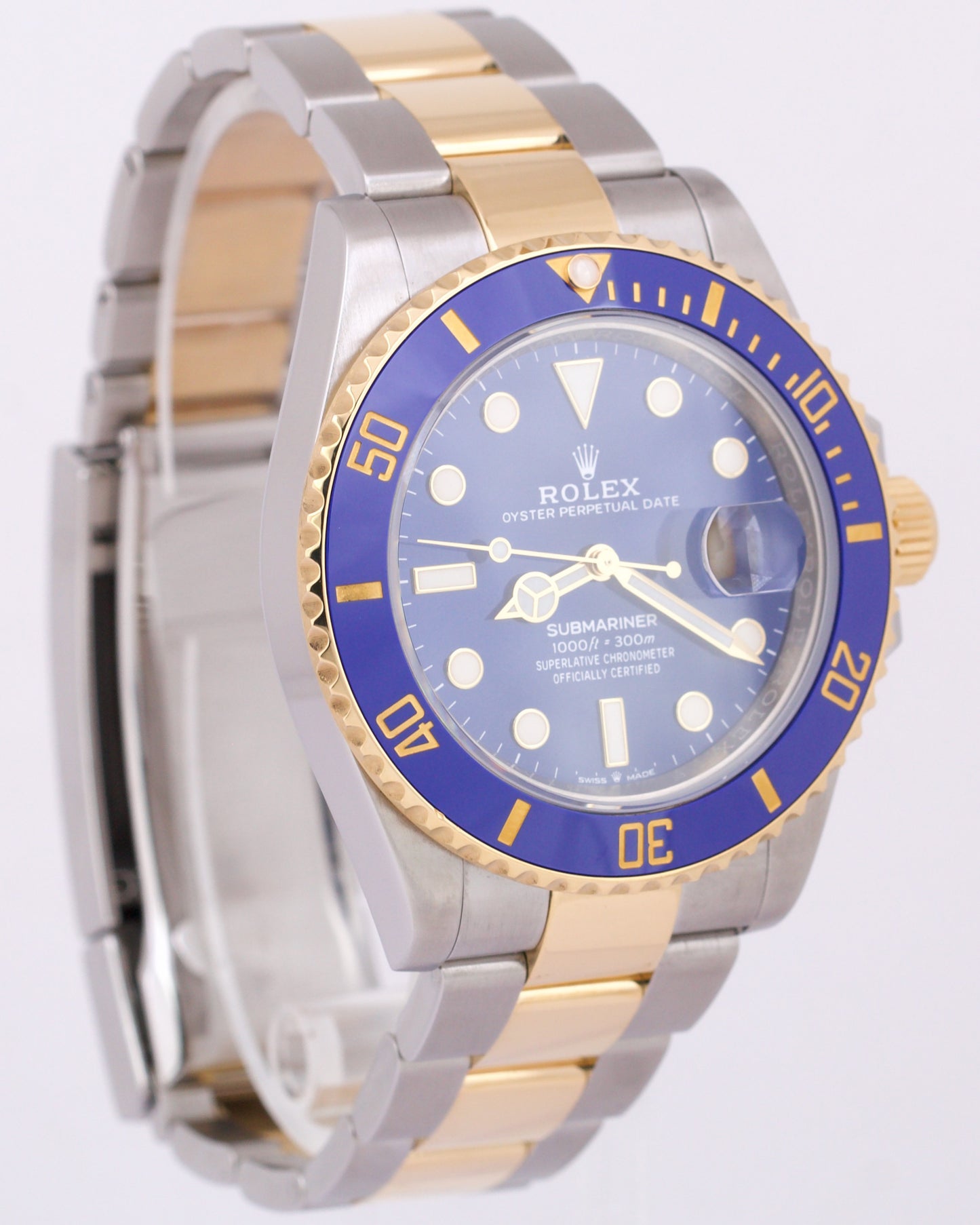 Rolex Submariner Date BLUE 41mm 18K Yellow Gold Steel CERAMIC 126613 LB BOX
