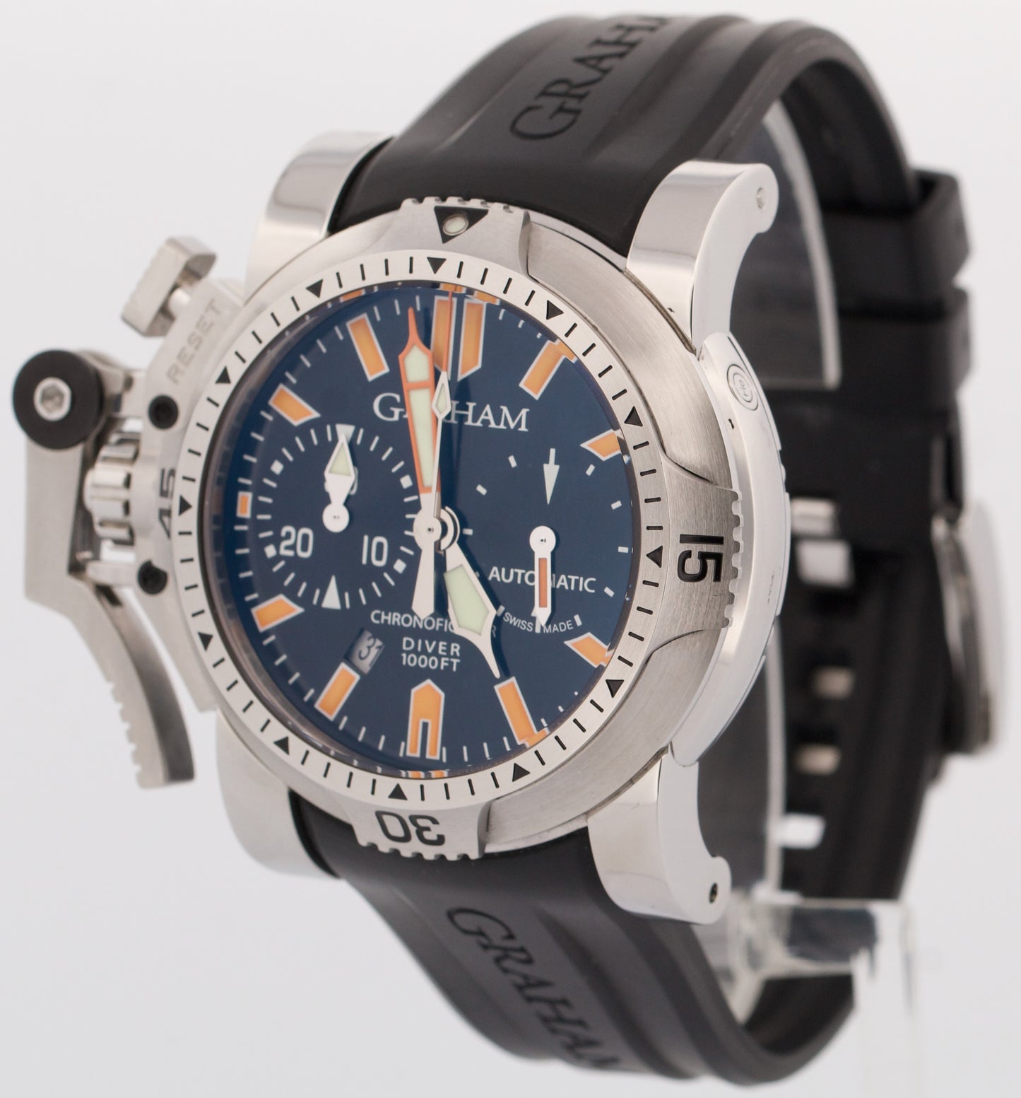 Men's Graham Chronofighter Stainless Steel Rubber Black 47mm 20VDIVAS.BO2A Watch