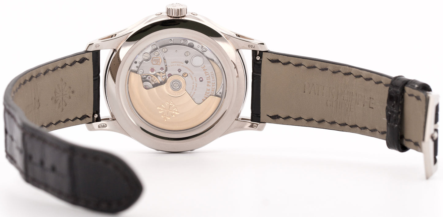 Patek Philippe Annual Calendar 18K White Gold GRAY SILVER Leather 40mm 5205G
