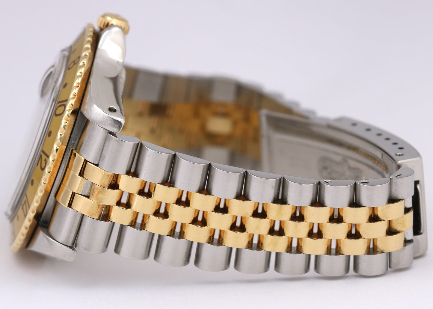 Rolex GMT-Master ROOT BEER Brown CHAMPAGNE DIAMOND 18K Gold Steel JUBILEE 16753