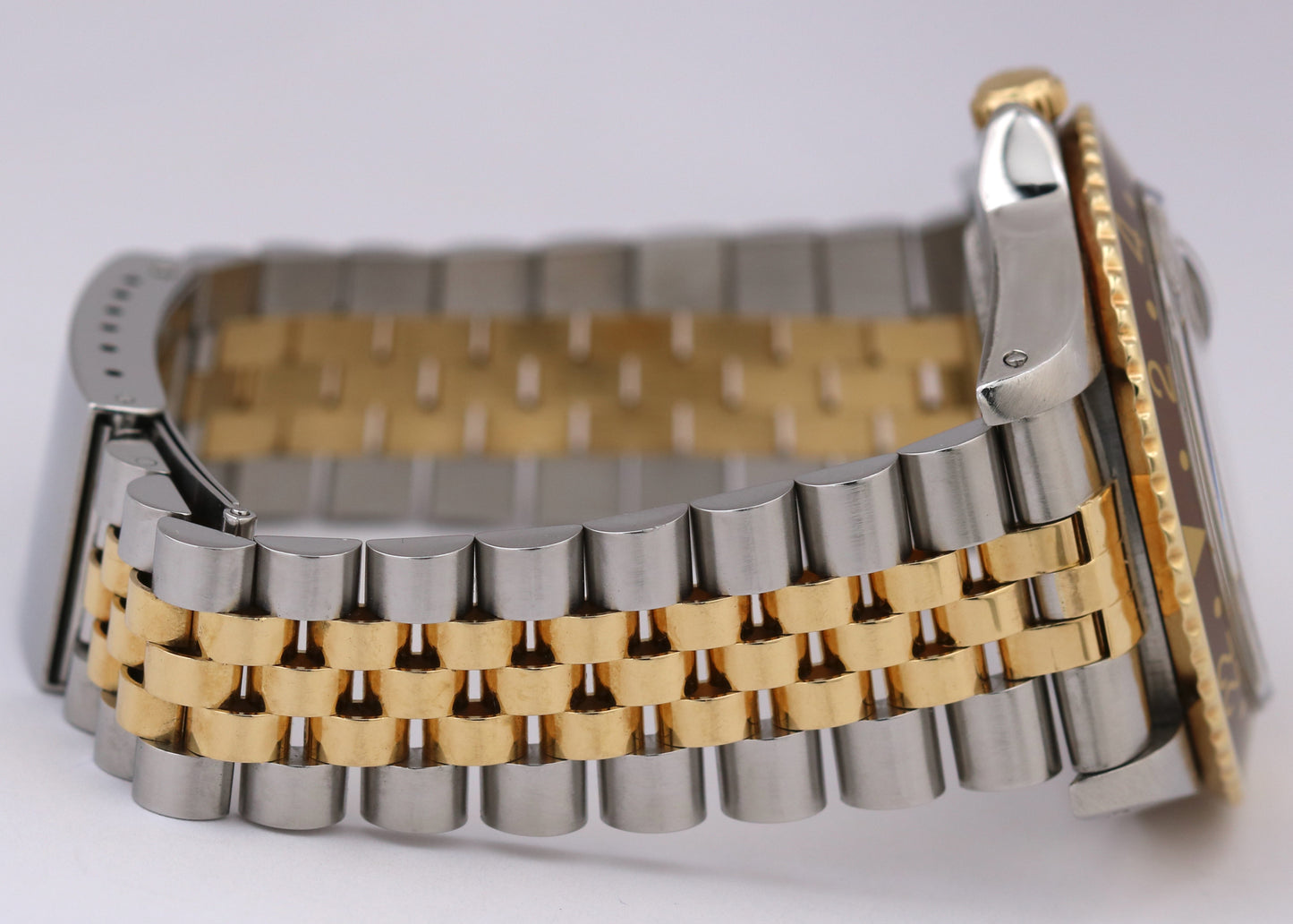 Rolex GMT-Master ROOT BEER Brown CHAMPAGNE DIAMOND 18K Gold Steel JUBILEE 16753