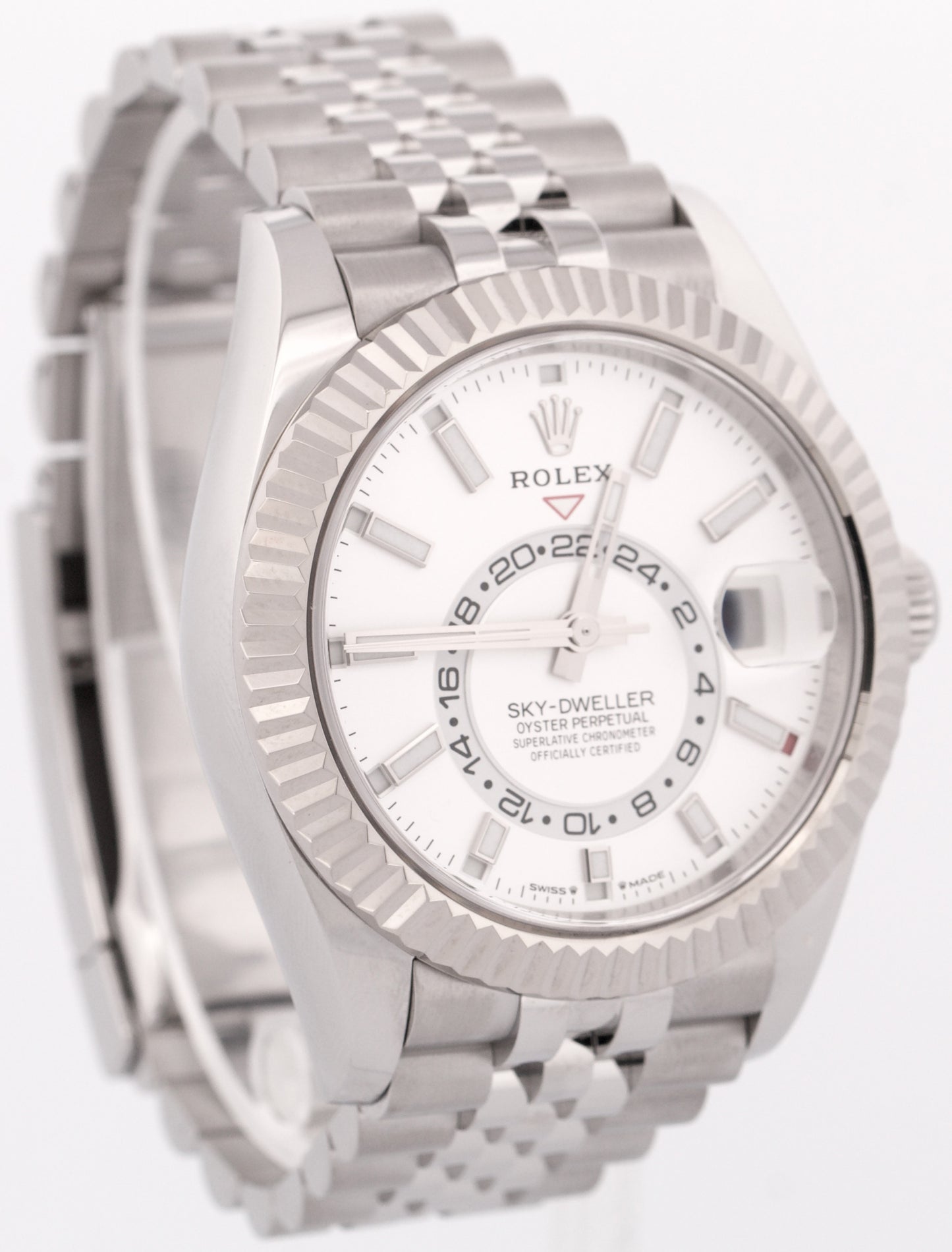 MINT 2025 PAPERS Rolex Sky-Dweller WHITE 42mm JUILEE 18K Stainless 336934 BOX