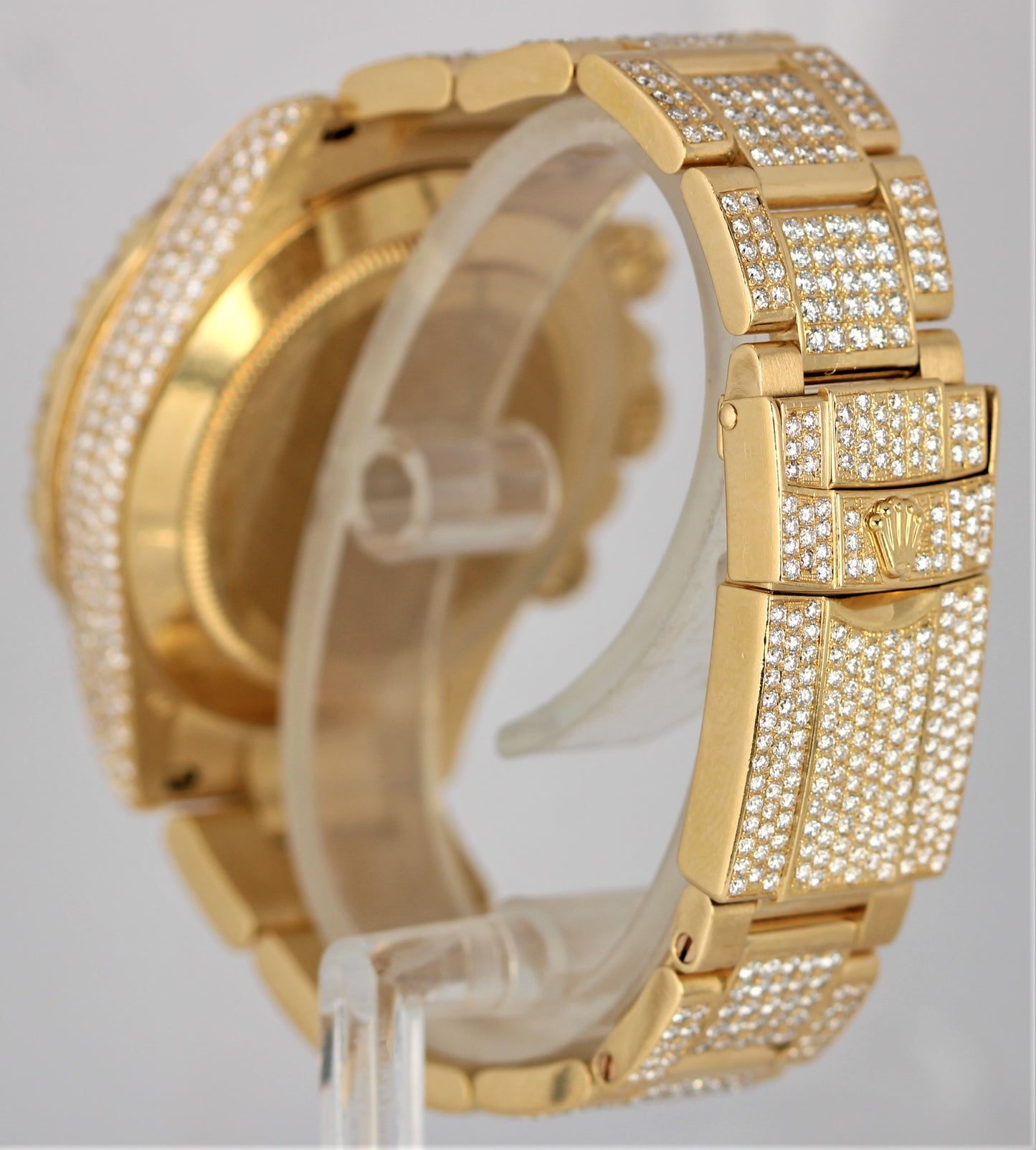 Rolex Daytona Cosmograph 18K Yellow Gold 10ctw DIA Black MOP 40mm 116528 Watch