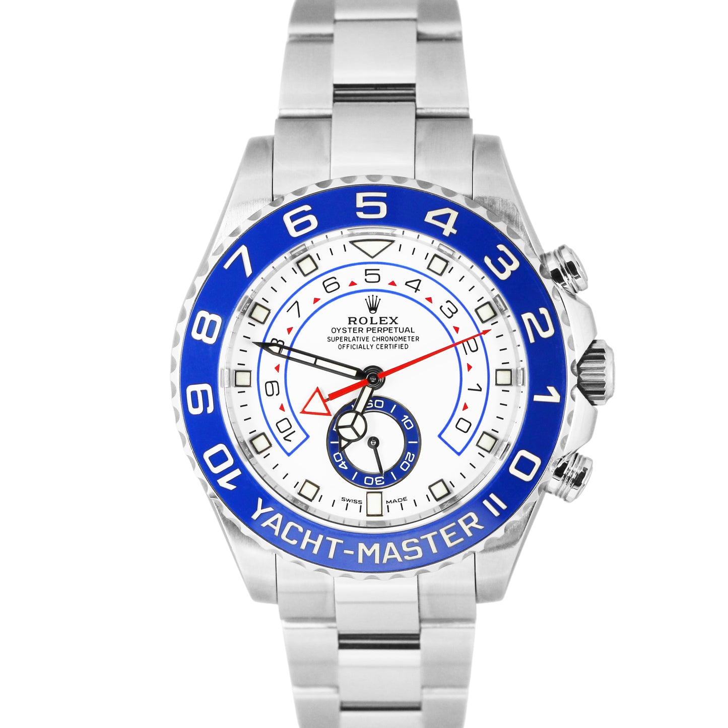 2019 Rolex Yacht-Master II PAPERS Steel NEW HANDS White 44mm 116680 Watch B+P