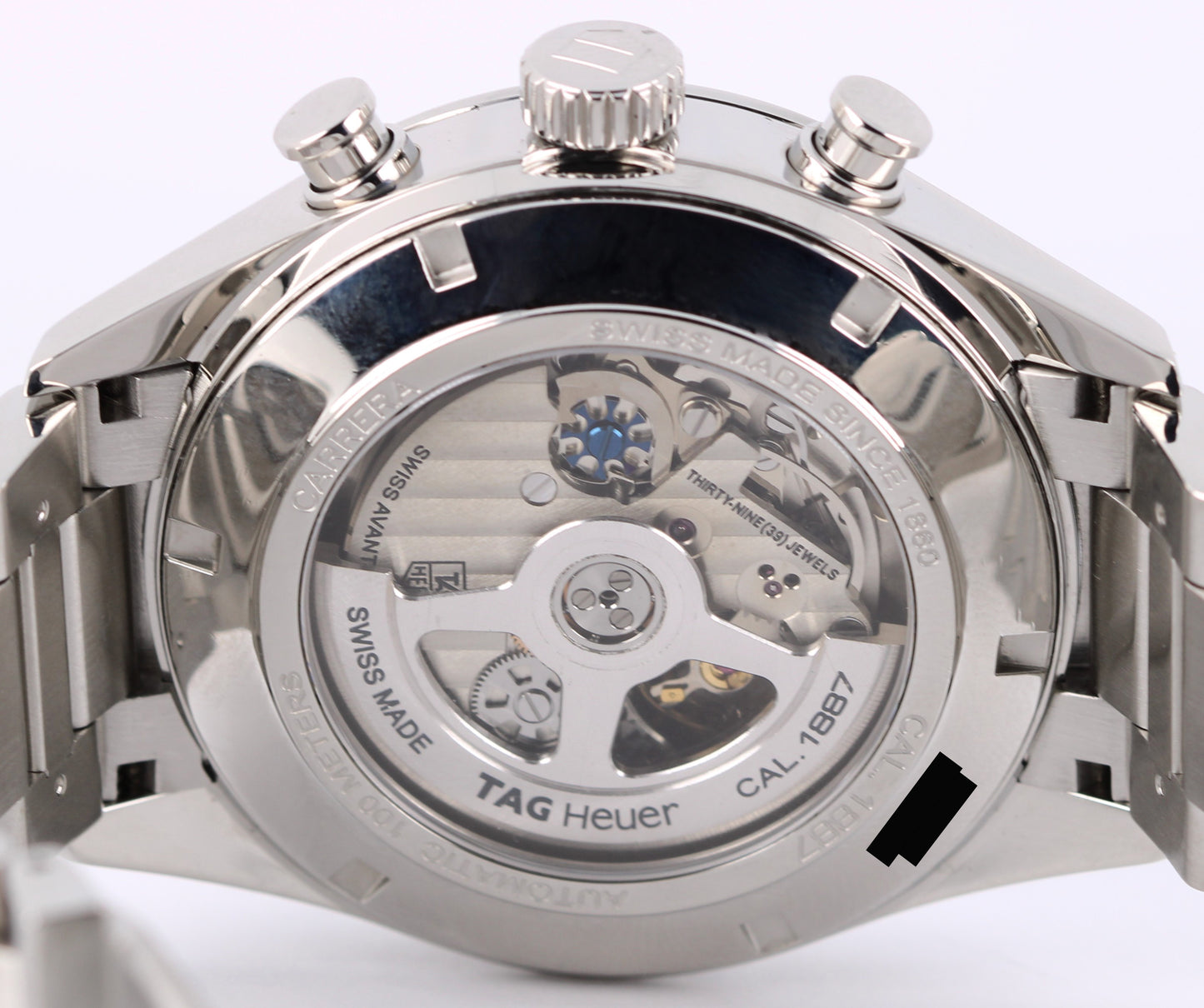 Tag Heuer Carrera Stainless Steel Black Rose Toned Arabic 43mm CAR2014.0 Watch
