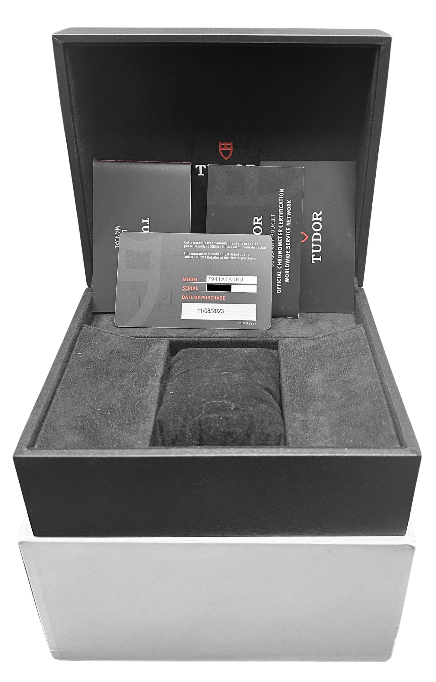 2023 PAPERS Tudor Black Bay Stainless Steel Red Black 41mm 7941A1A0RU Watch BOX