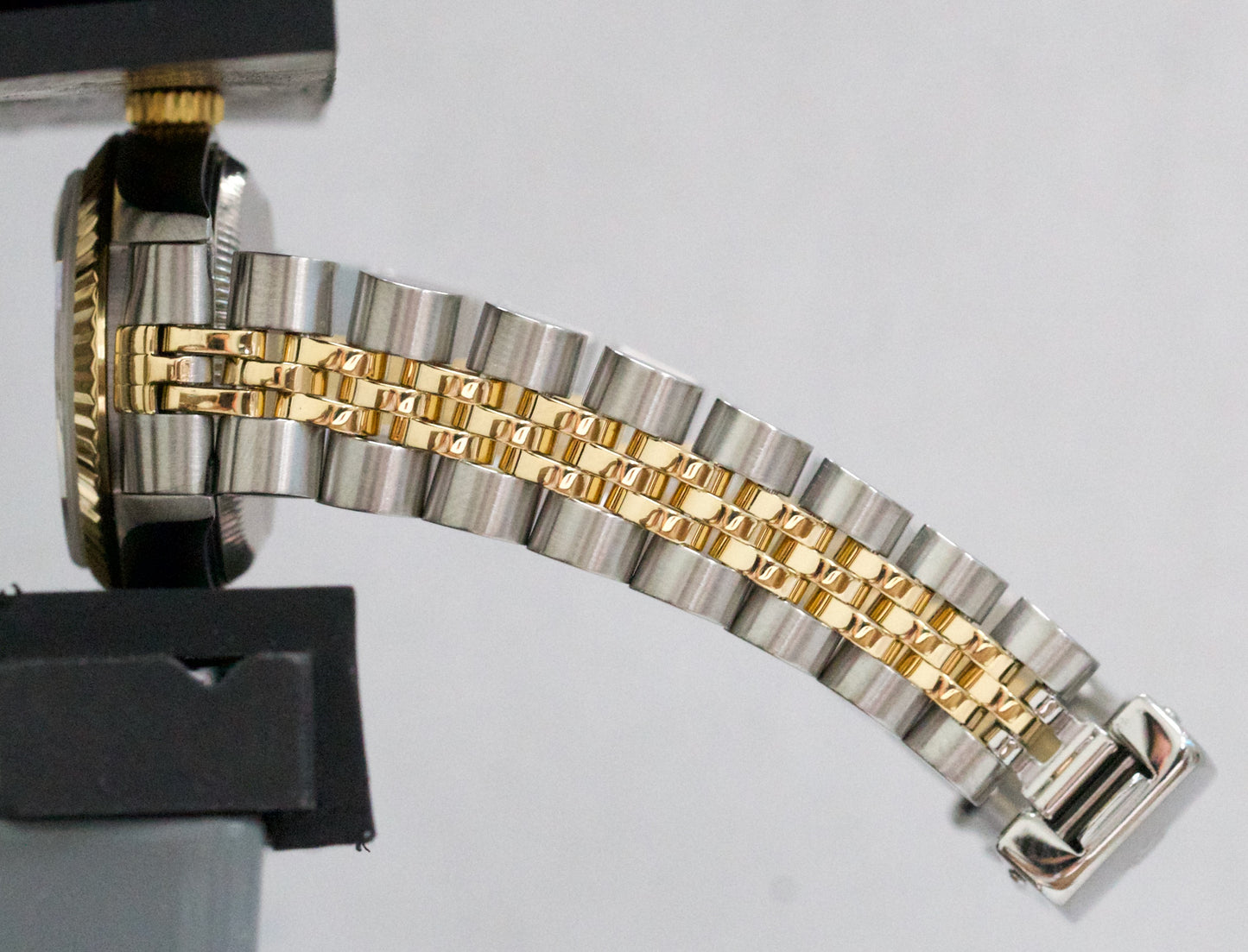 Ladies Rolex DateJust 26mm BLUE VIGNETTE DIAMOND 18K Gold Steel JUBILEE 69173