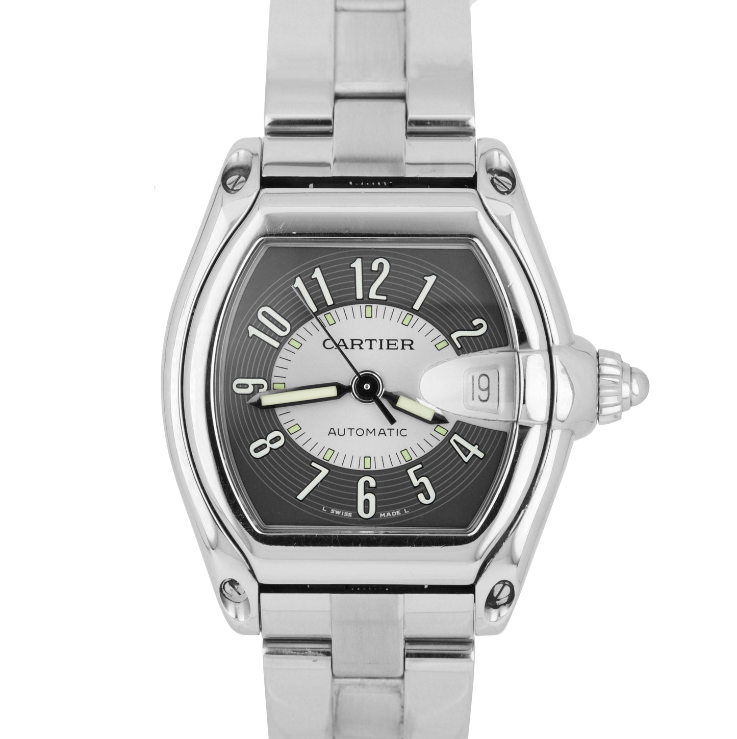 Cartier Roadster Automatic Silver Grey 36mm W62001V3 Stainless Steel Watch 2510