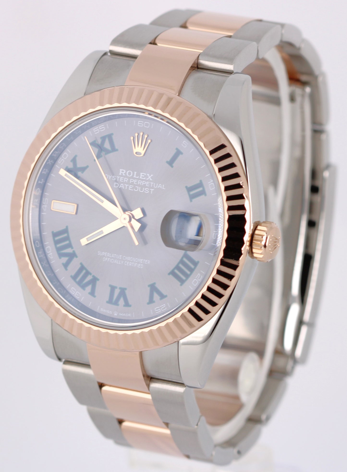 2020 PAPERS Rolex DateJust Two-Tone 18k Rose Gold WIMBLEDON 41mm 126331 BOX