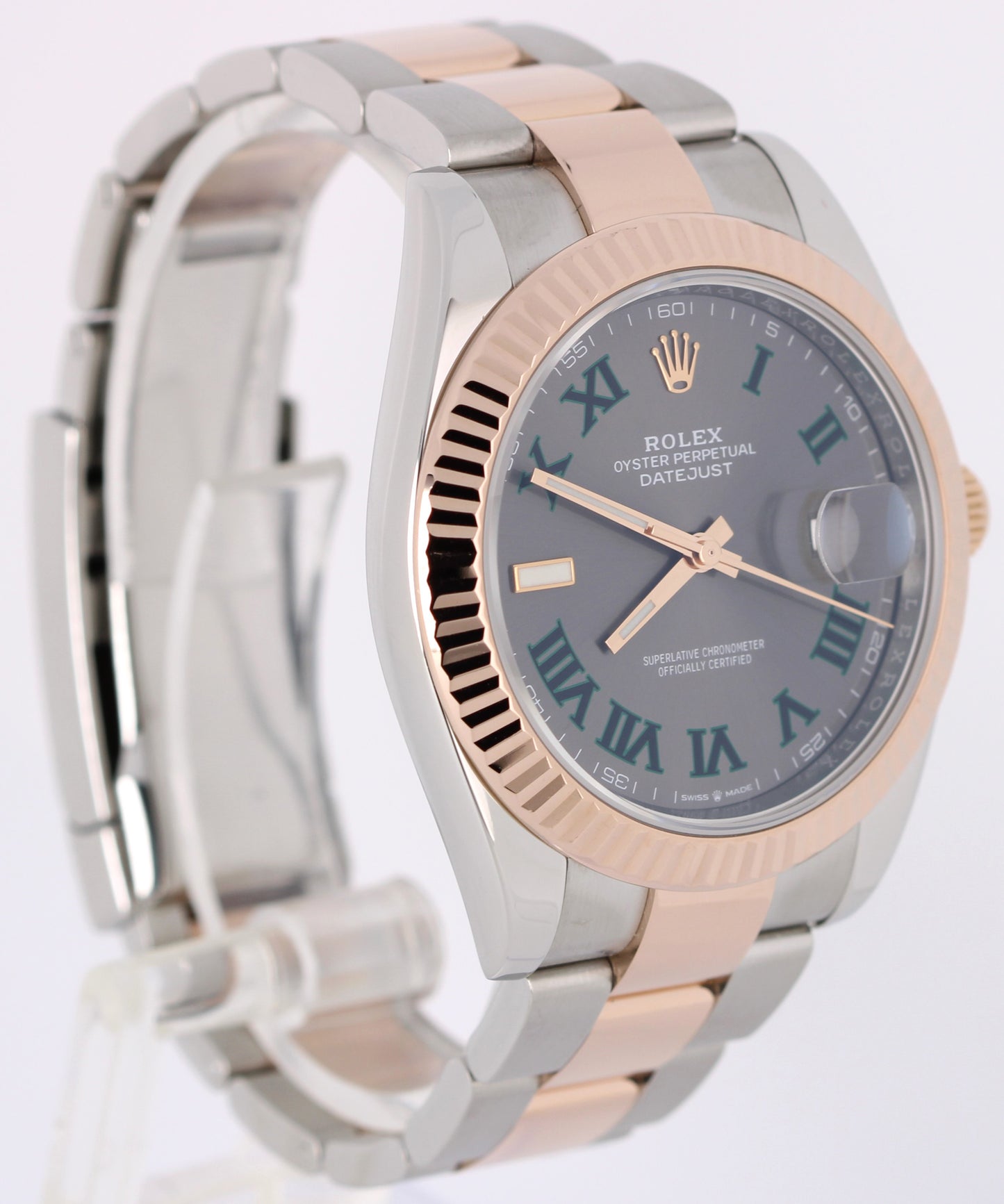 2020 PAPERS Rolex DateJust Two-Tone 18k Rose Gold WIMBLEDON 41mm 126331 BOX