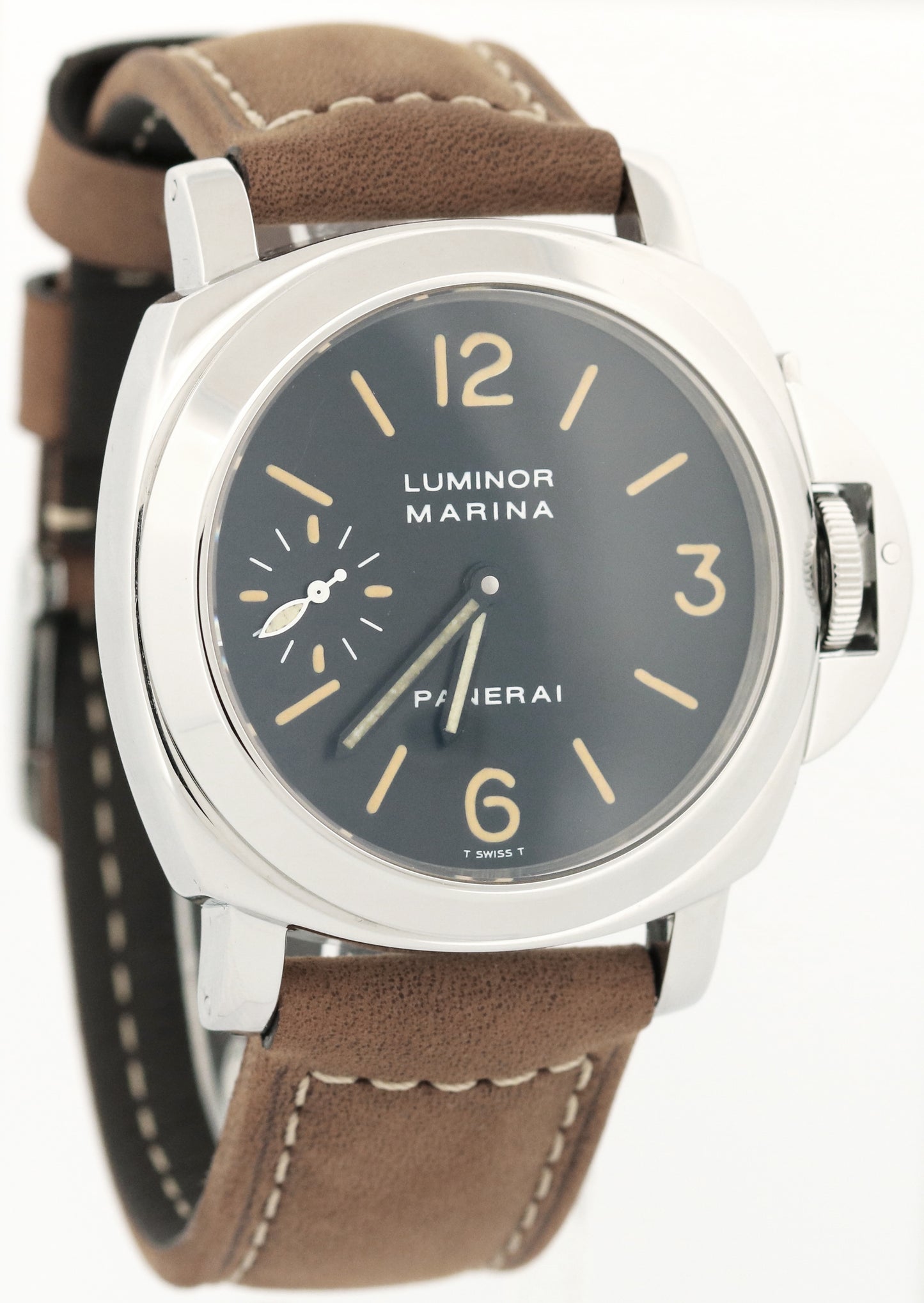 PAPERS Panerai Luminor Marina PAM00001 Steel Tritium A-SERIAL 44mm PAM 1 BOX