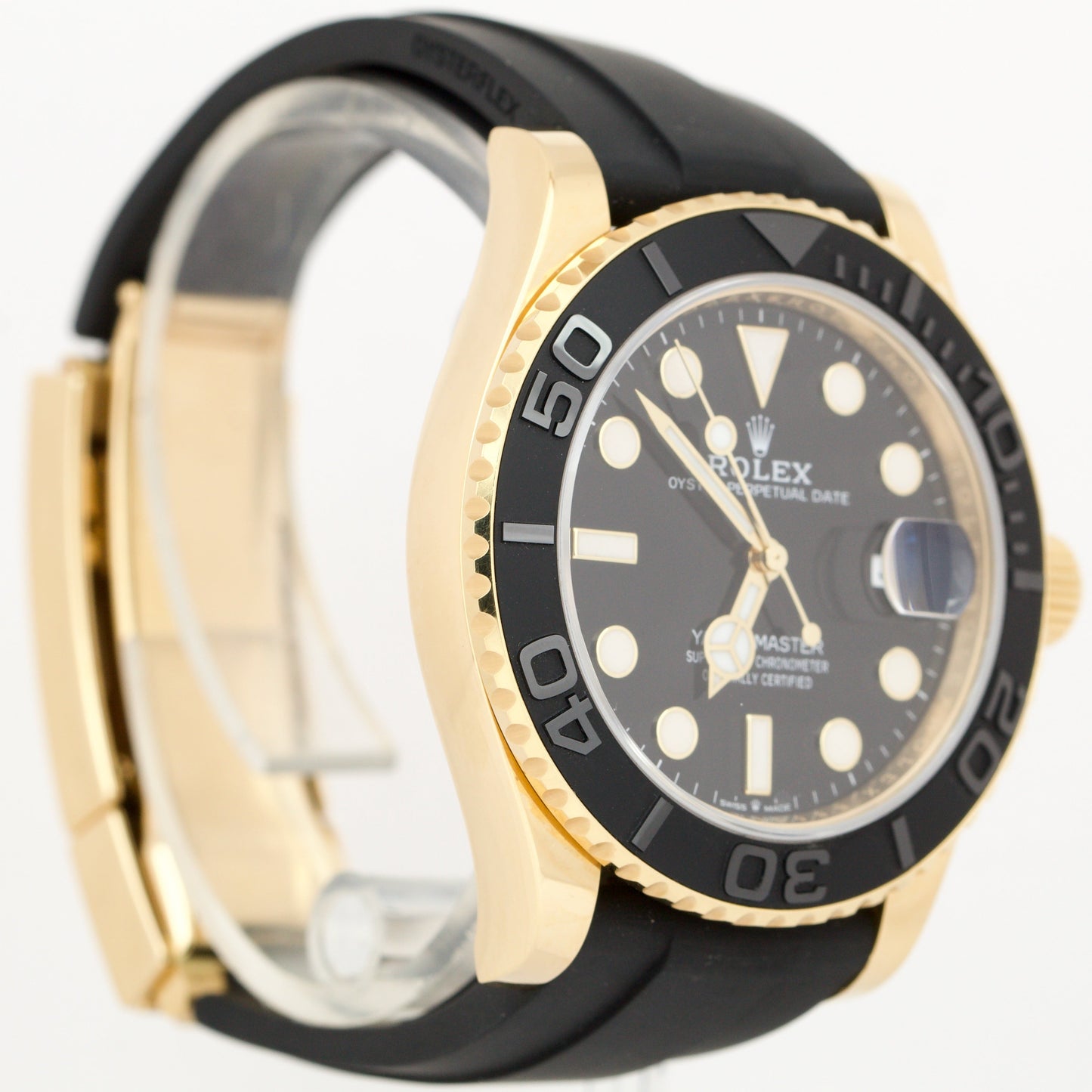 MINT 2022 PAPERS Rolex Yacht-Master Yellow Gold Oysterflex 42mm 226658 Watch B+P