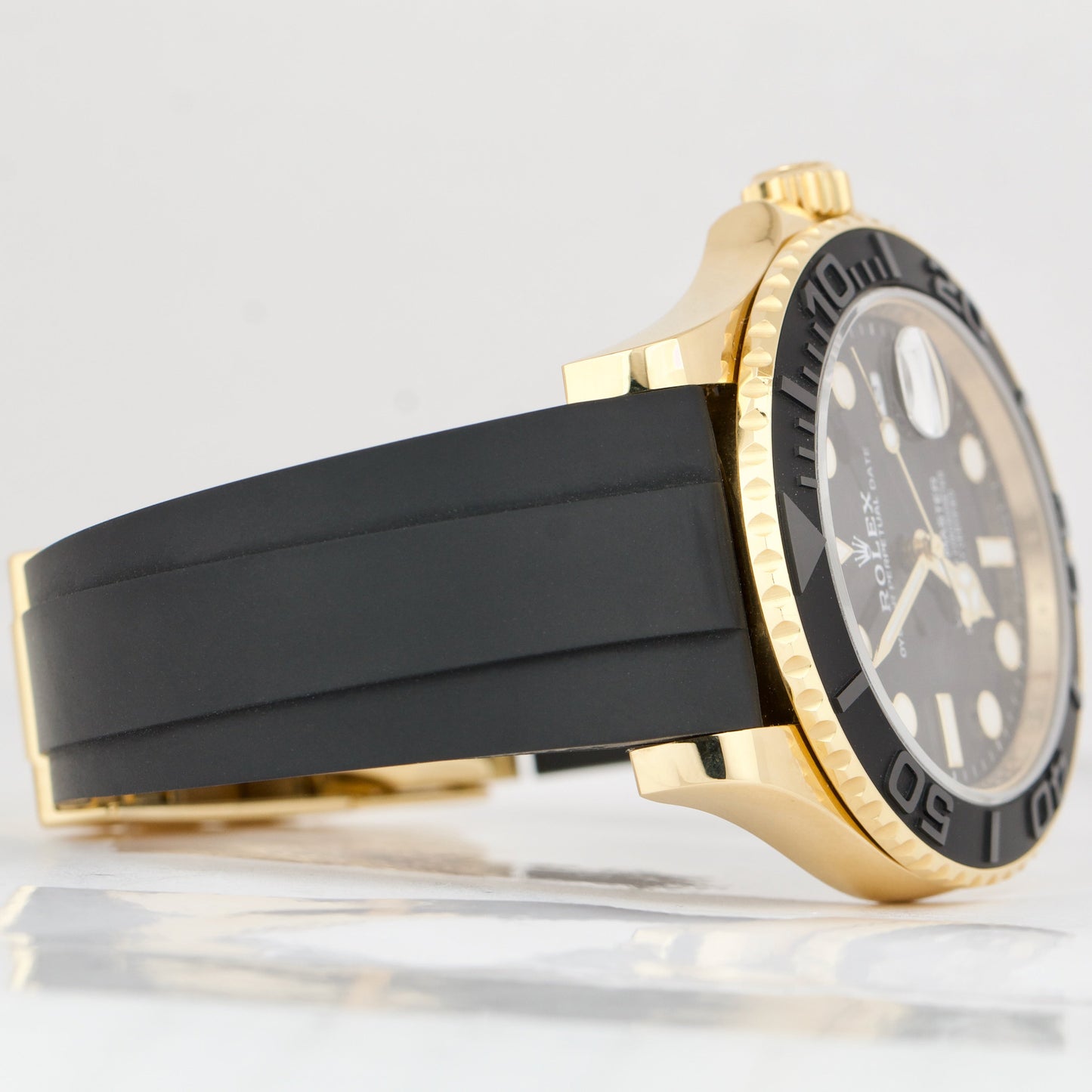 MINT Rolex Yacht-Master 18K Yellow Gold Black Oysterflex 42mm Watch 226658 BOX