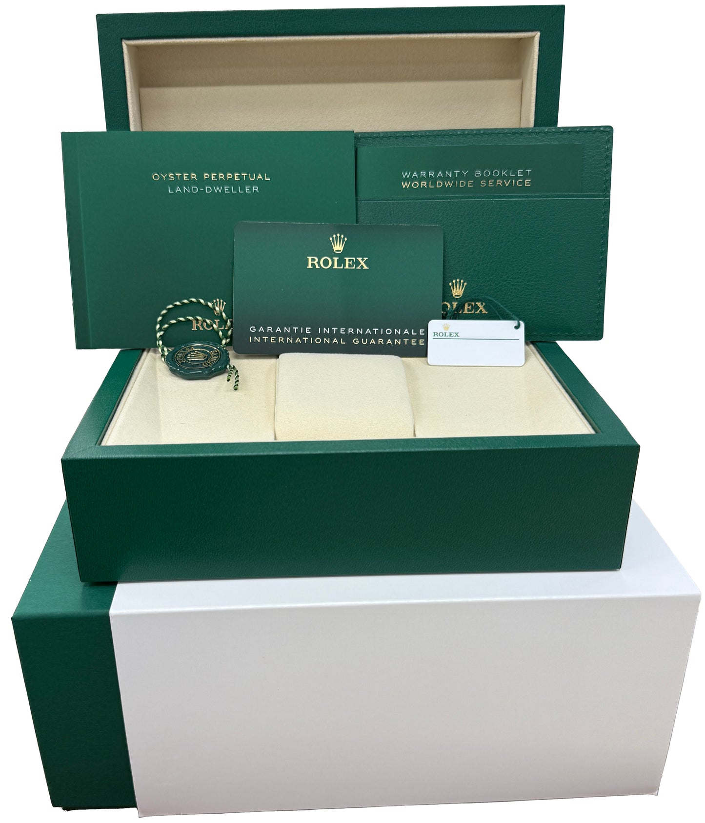 NEW SEPT 2025 PAPERS Rolex Land-Dweller 40mm White Stainless Watch 127334 BOX