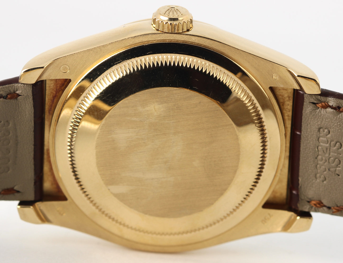 Rolex DateJust 18k Yellow Gold Blue Black Concentric Arabic 36mm 116138 Watch