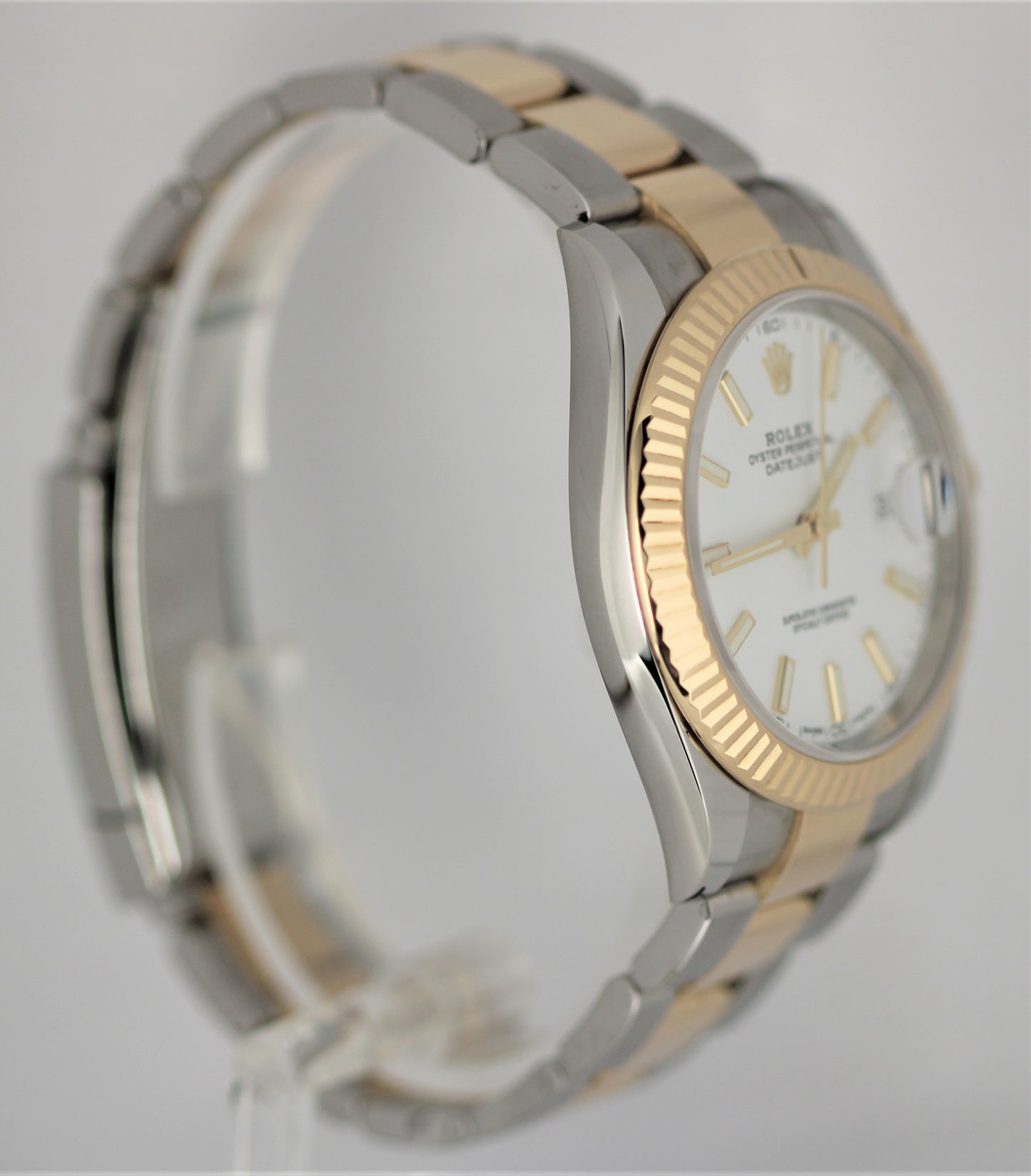 2019 Rolex DateJust 41 PAPERS Two-Tone 18k Gold White 41mm 126333 Watch B+P