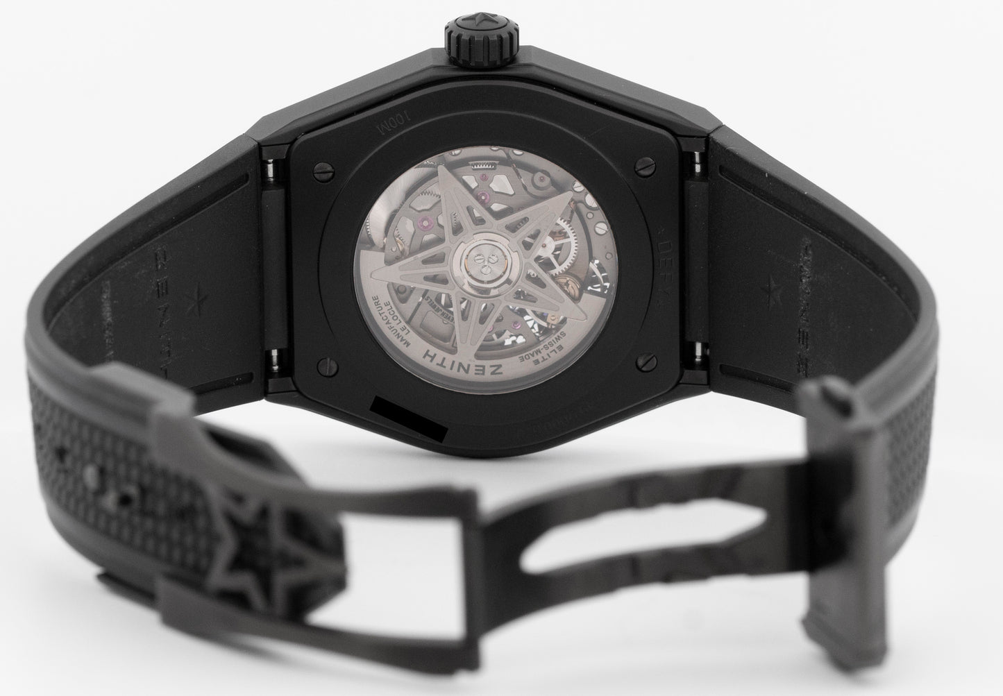 MINT Zenith Defy Classic Black Ceramic Skeleton 41mm Watch 49.9000.670/77.R782