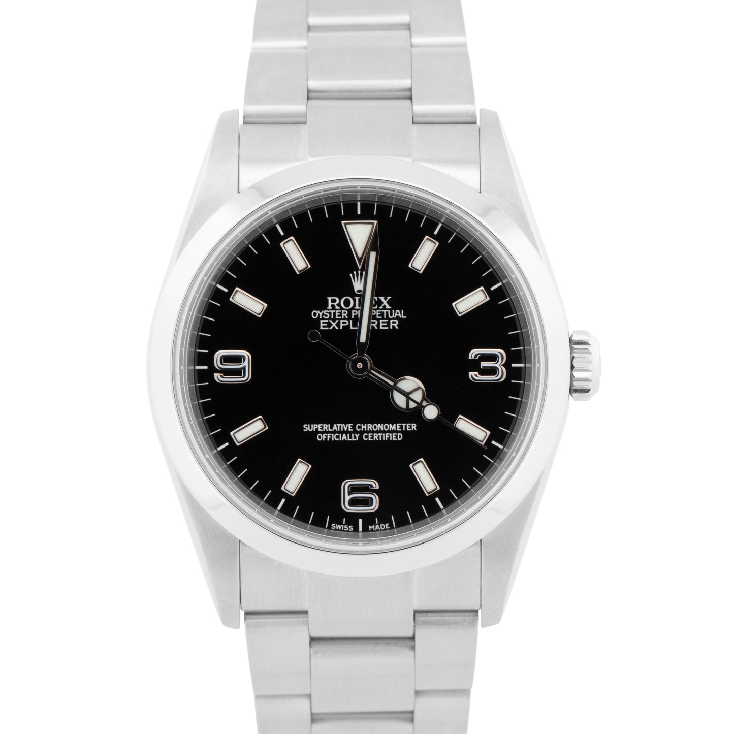 MINT Rolex Explorer I Black 36mm 3-6-9 Stainless Steel Automatic Watch 114270