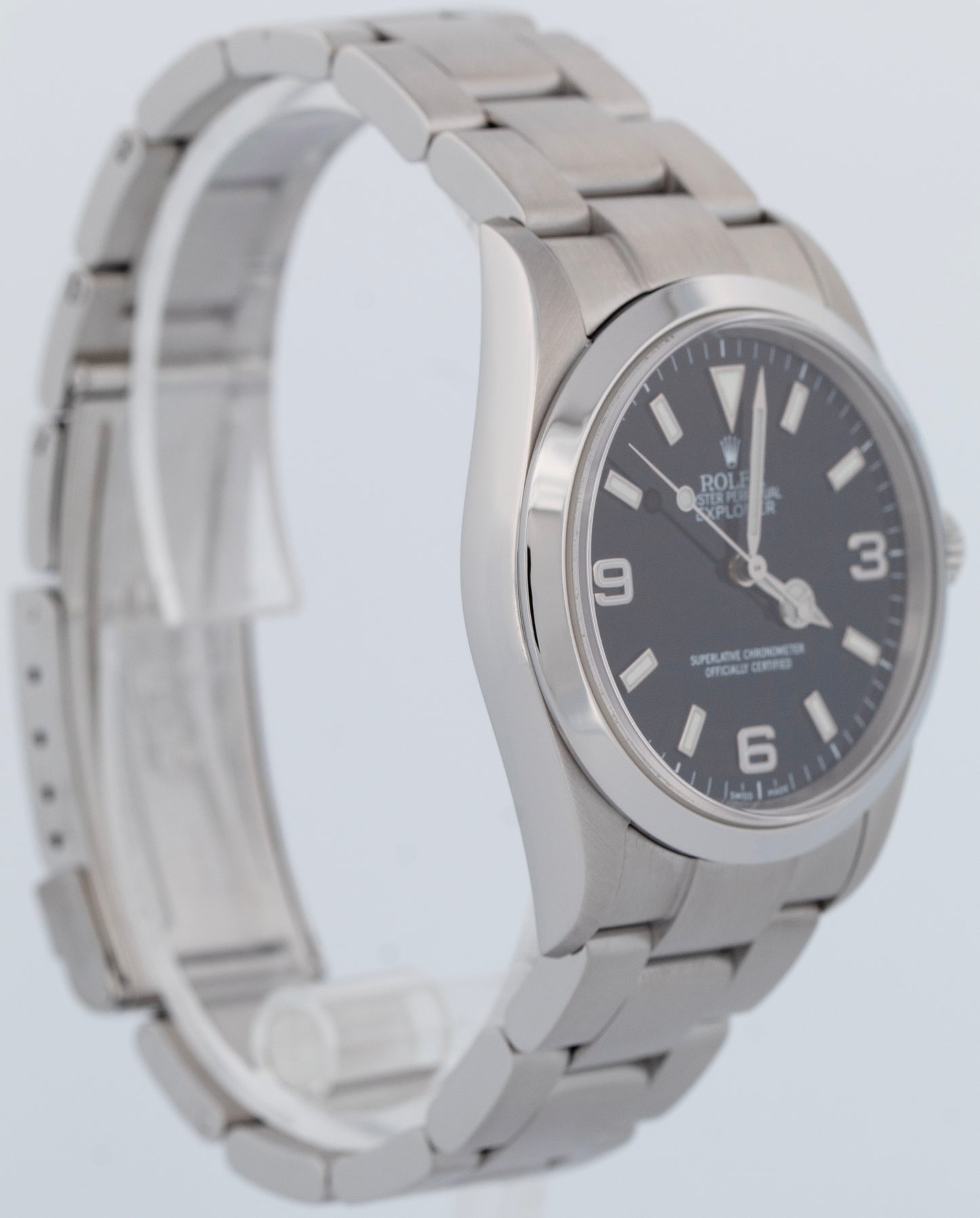 MINT Rolex Explorer I Black 36mm 3-6-9 Stainless Steel Automatic Watch 114270