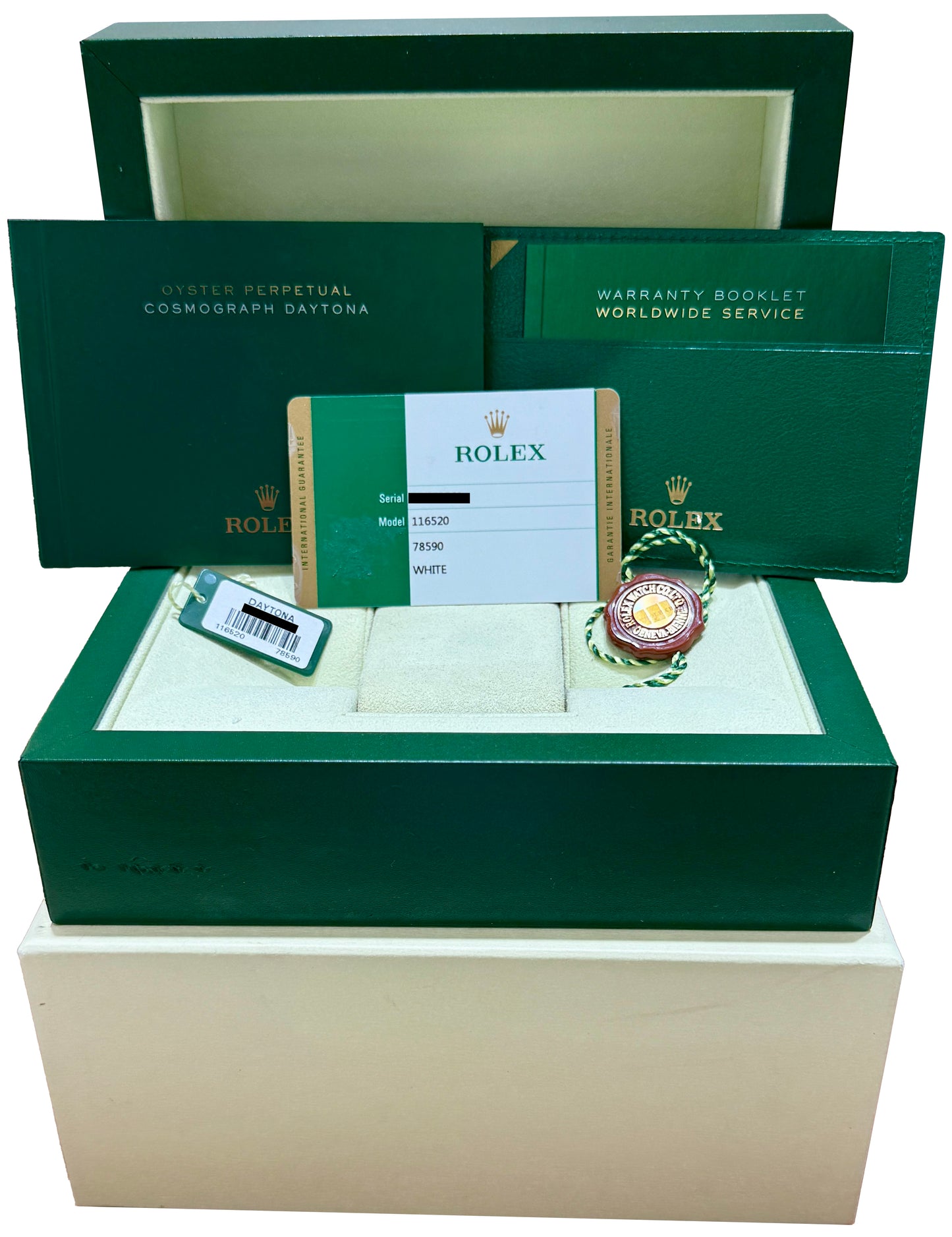 PAPERS Rolex Daytona Cosmograph CHROMALIGHT 'APH' WHITE Dial 40mm 116520 BOX