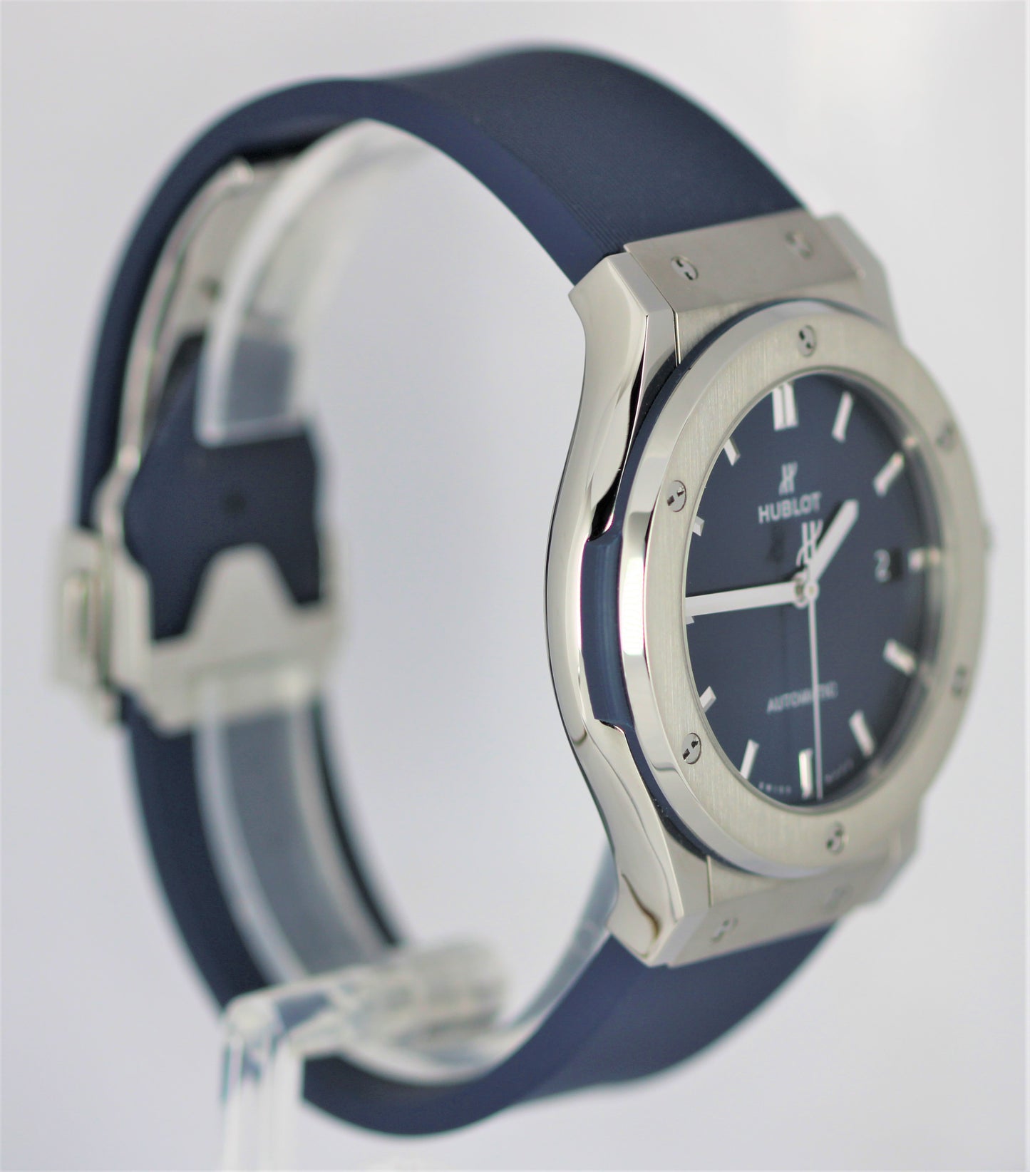 Hublot Classic Fusion Titanium Blue 45mm Rubber 511.NX.7170.RX Watch BOX