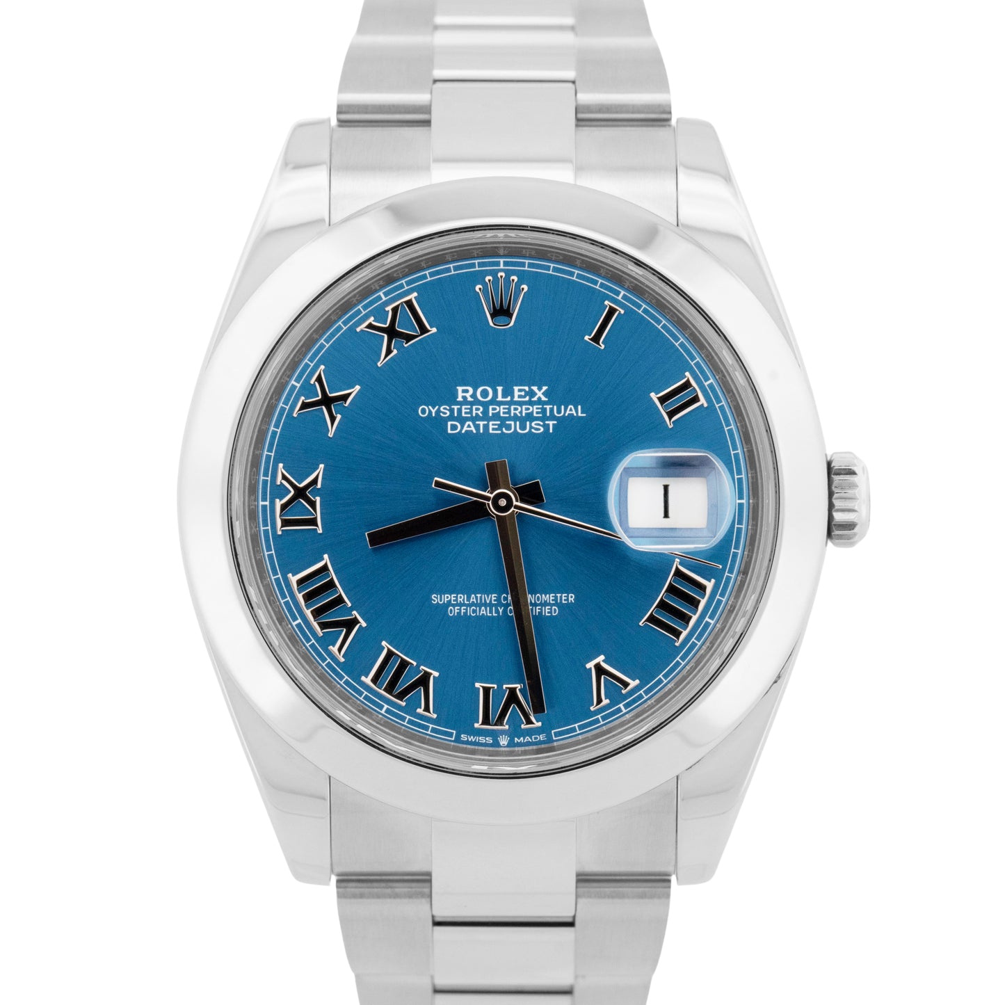 2022 NEW PAPERS Rolex DateJust 41 AZZURRO BLUE Steel Oyster 41mm 126300 BOX
