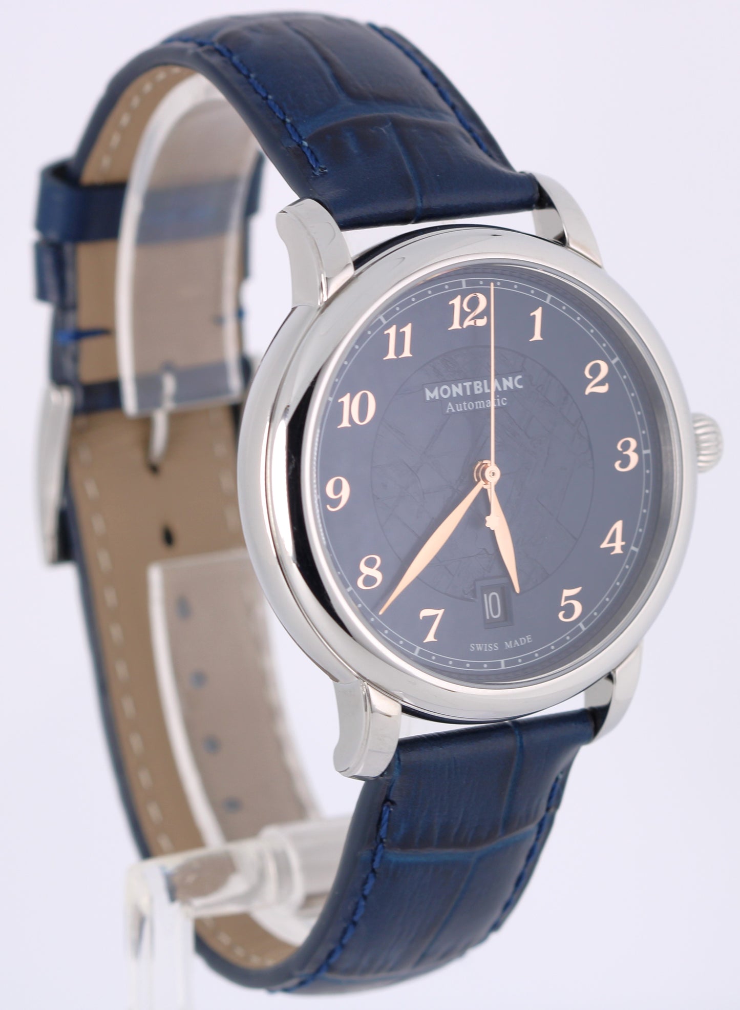 JUNE 2025 PAPERS Montblanc Star Legacy Steel Blue 39mm MB129628 Watch BOX