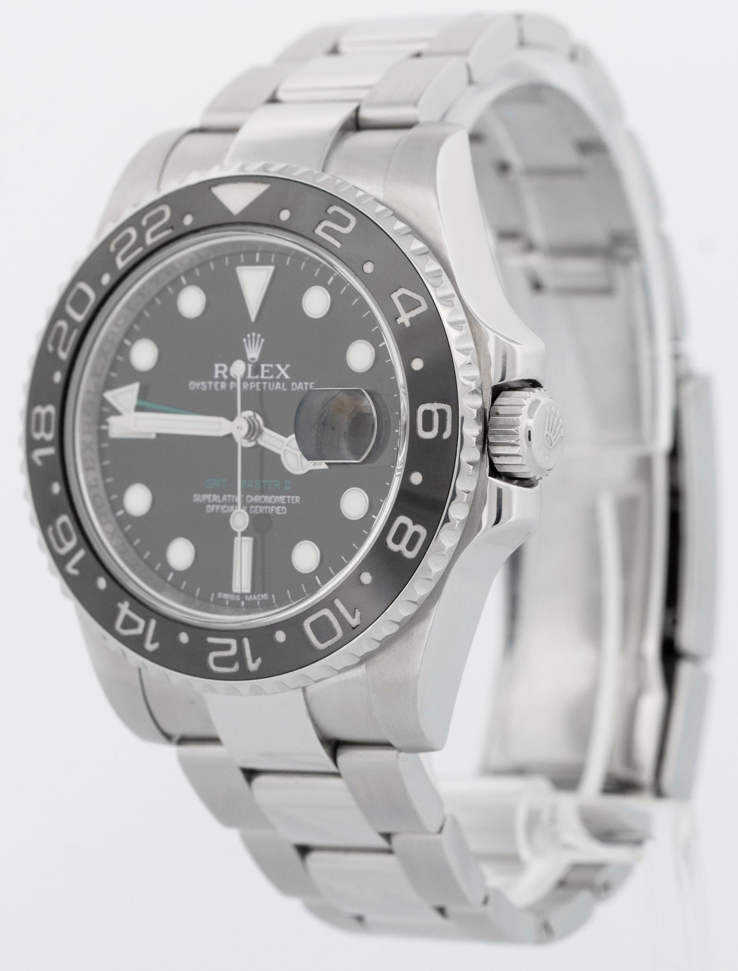 Rolex GMT-Master II Black Green Ceramic Stainless Steel 40mm Watch 116710 LN