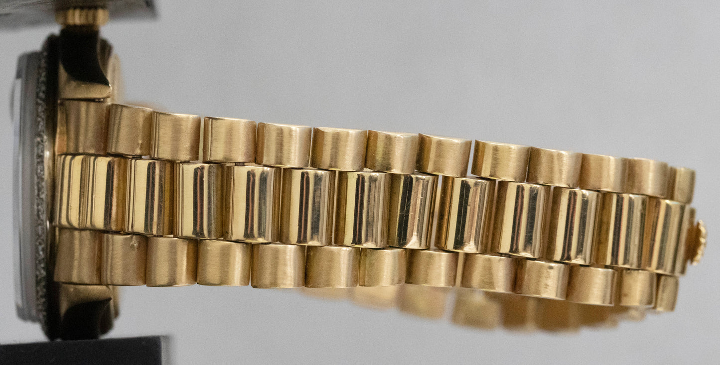 Rolex Day-Date President Blue DIAMOND 36mm Yellow Gold Fluted Watch 1803