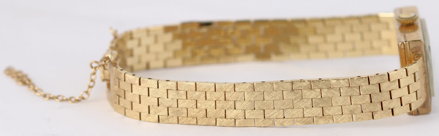 Vintage Ladies Rolex Art Deco 14k Gold 26gr Rectangle Cocktail 24mmx15mm Watch