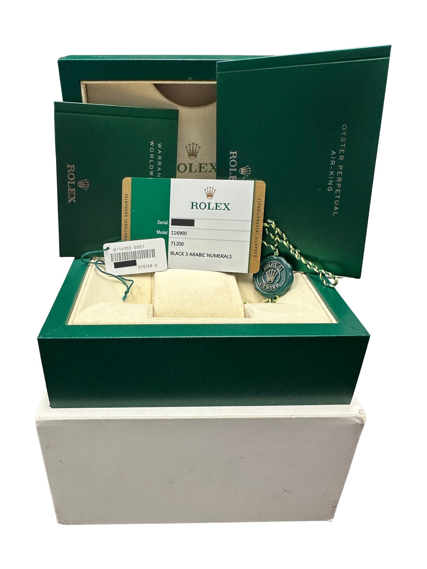 Rolex Air-King Stainless Steel Green Black 40mm Oyster 116900 Watch